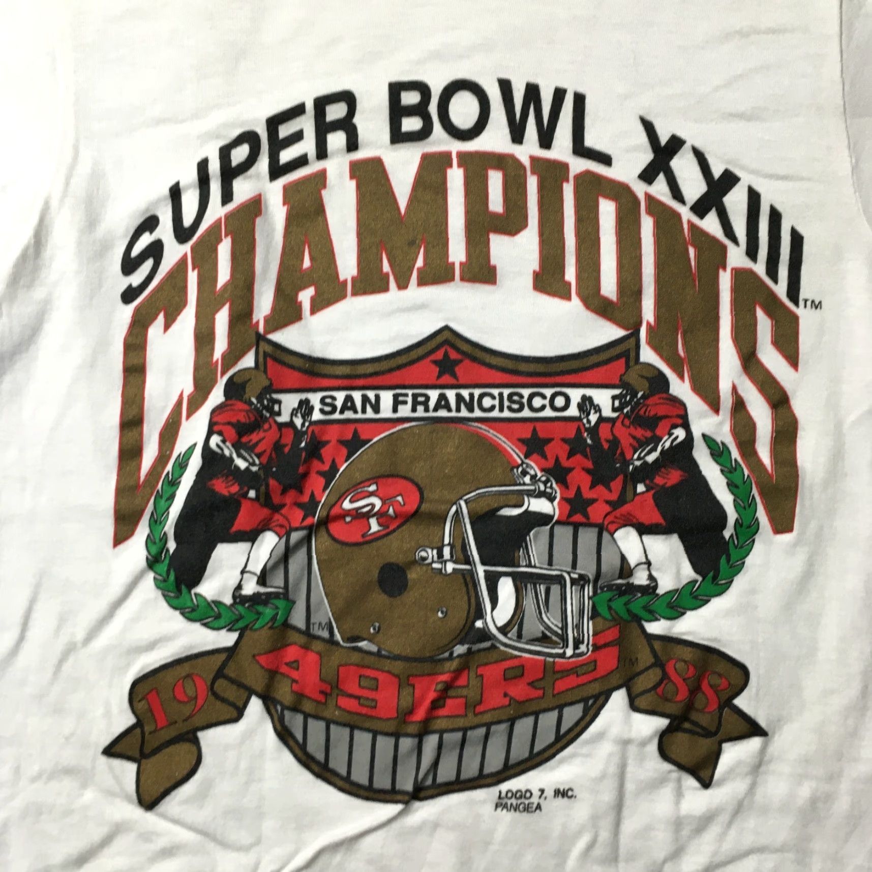 Champion VINTAGE 49ERS San Francisco Super Bowl Champions T Shirt Medium White Graphic Tee Mens Size US M / EU 48-50 / 2 - 3 Thumbnail