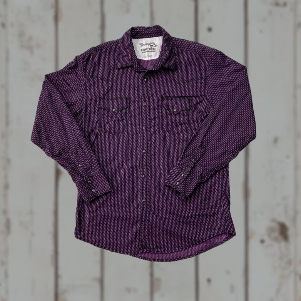 Wrangler Wrangler 20X Competition Mens Large Western Plaid Pearl Snaps Stretch Size US L / EU 52-54 / 3 - 1 Thumbnail