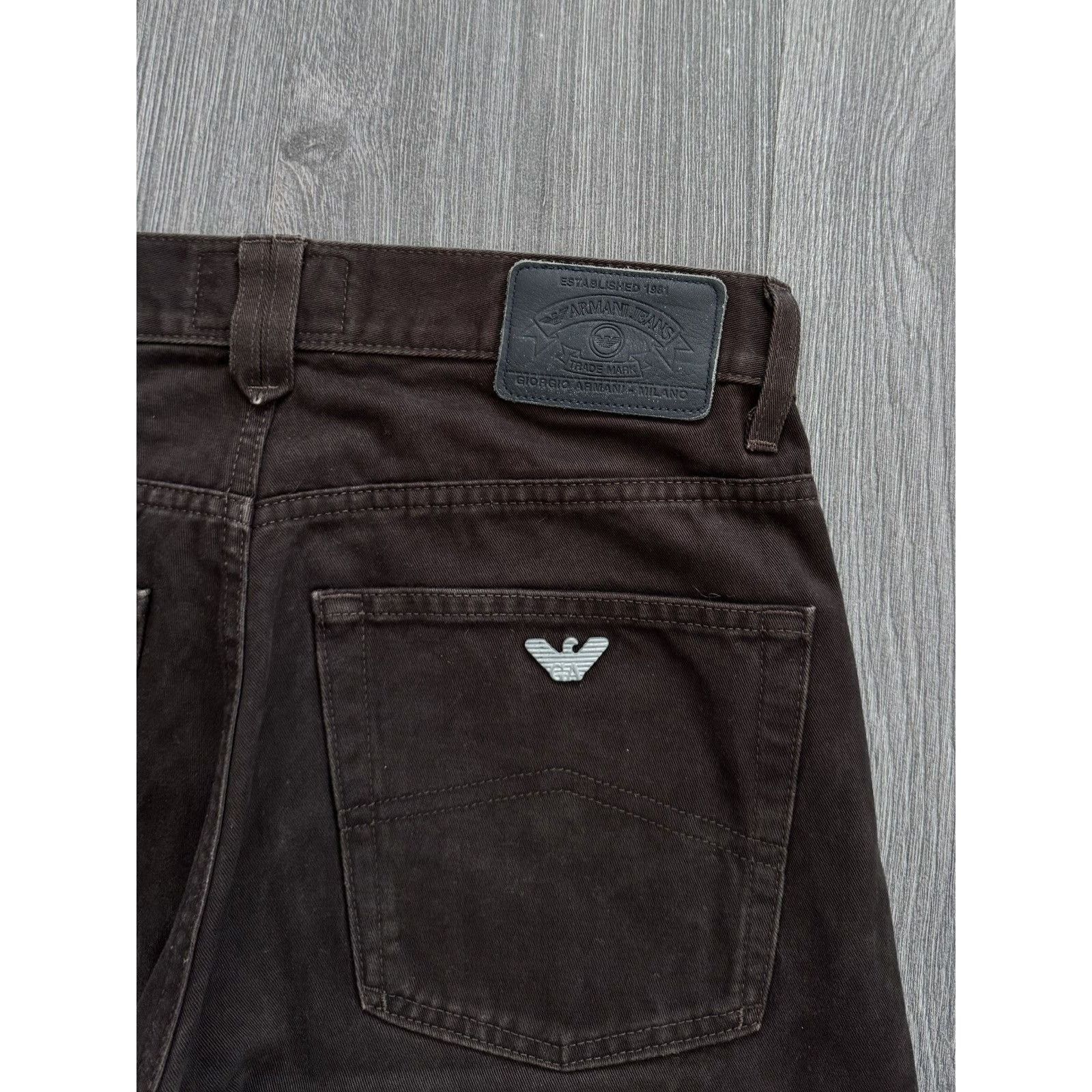 Armani Vintage Armani Relaxed Fit Brown Jeans Size US 32 / EU 48 - 9 Thumbnail