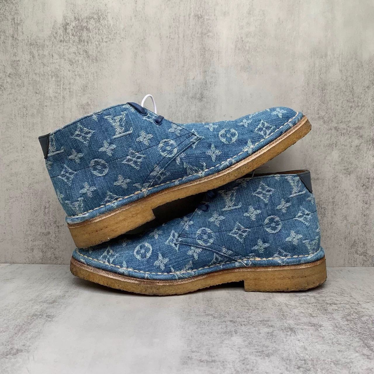 Louis Vuitton LV blue monogram all over boots 5.5US 95new Size US 5.5 / IT 35.5 - 3 Thumbnail