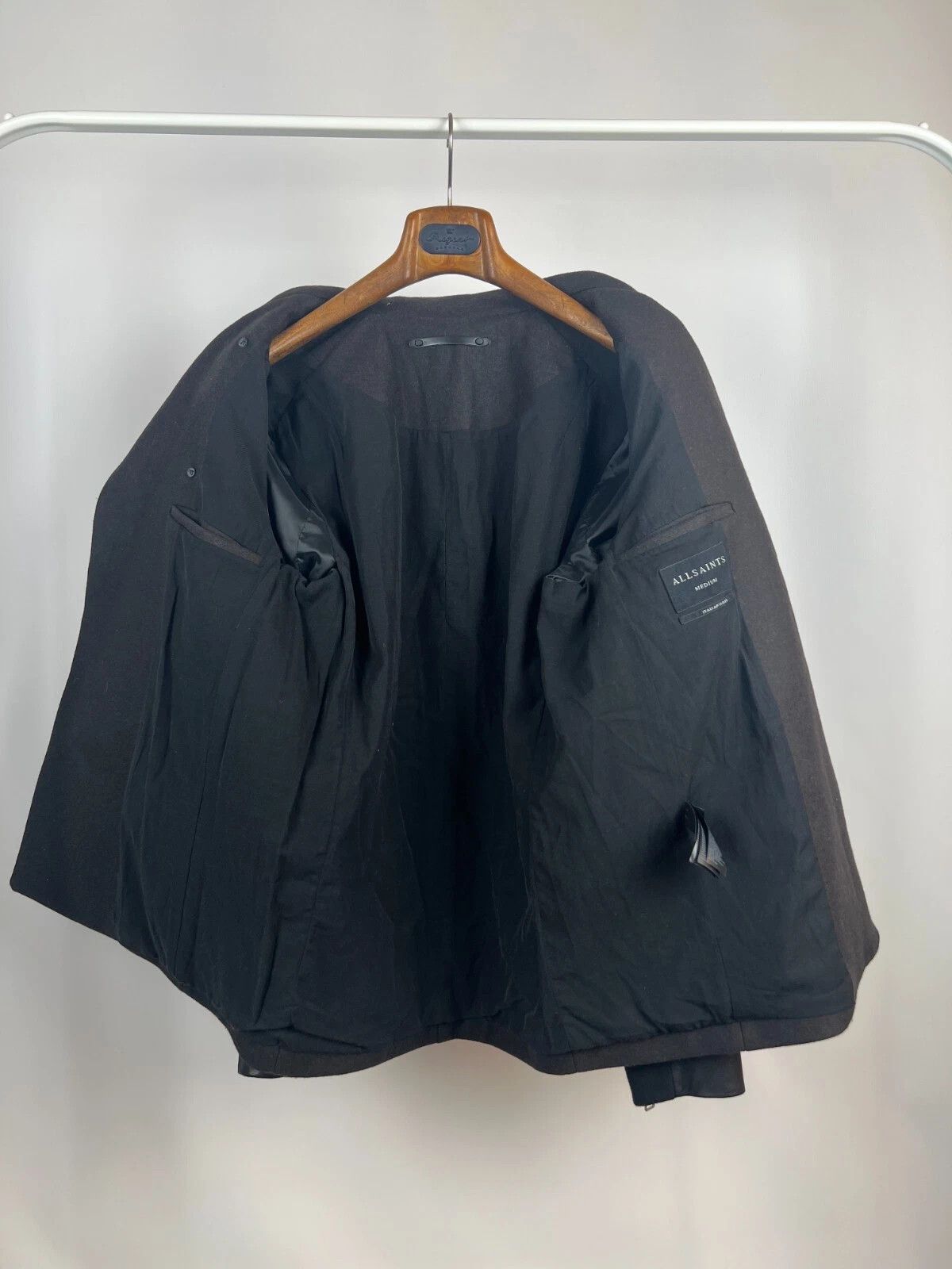 Allsaints Allsaints Wool Leather Dark Brown Major Pea Coat Jacket Size US M / EU 48-50 / 2 - 15 Thumbnail