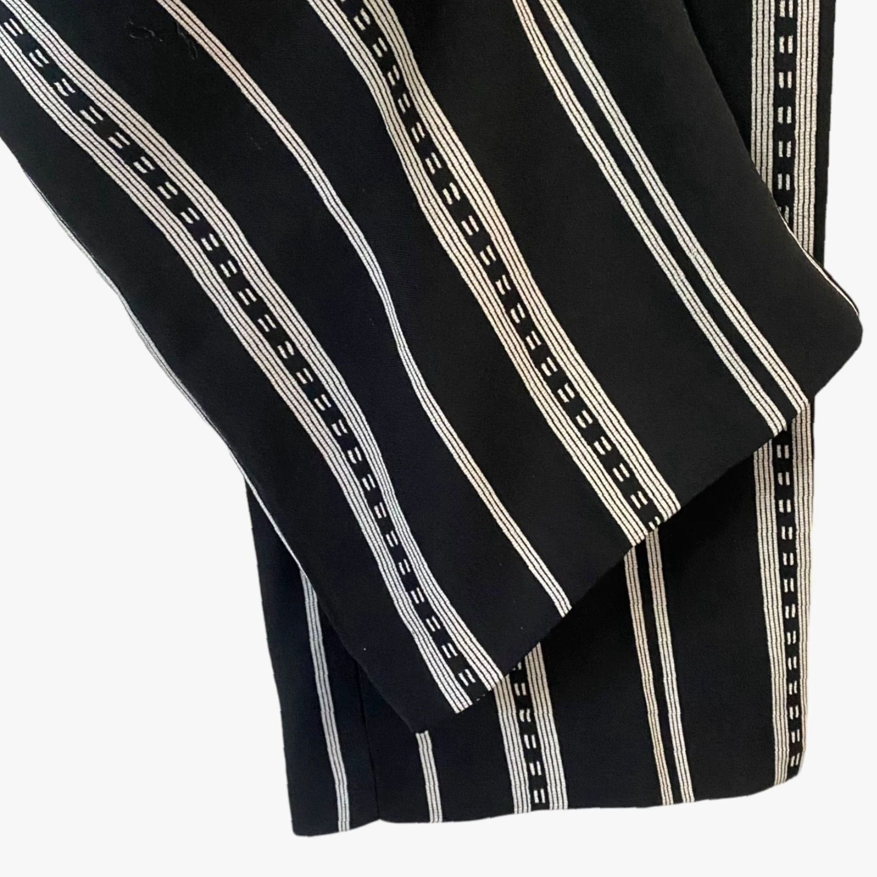 Zara Topshop Wide-Leg Trouser Pants Women's Size 0 Black White Striped High-Waisted Dress Pants Pants Women Black Striped Wide-Leg Topshop 0 Size 25" / US 0 / IT 36 - 7 Thumbnail
