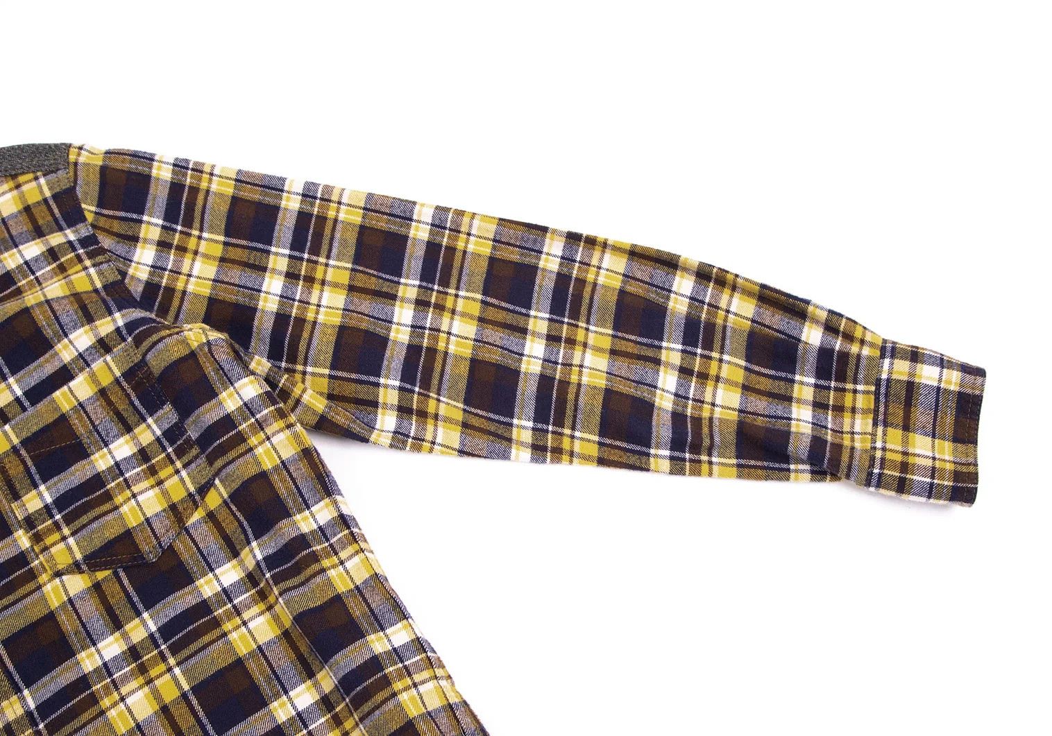 Junya Watanabe Checkered Flannel Shirt in Yellow, Navy, and Brown Size US XS / EU 42 / 0 - 5 Thumbnail