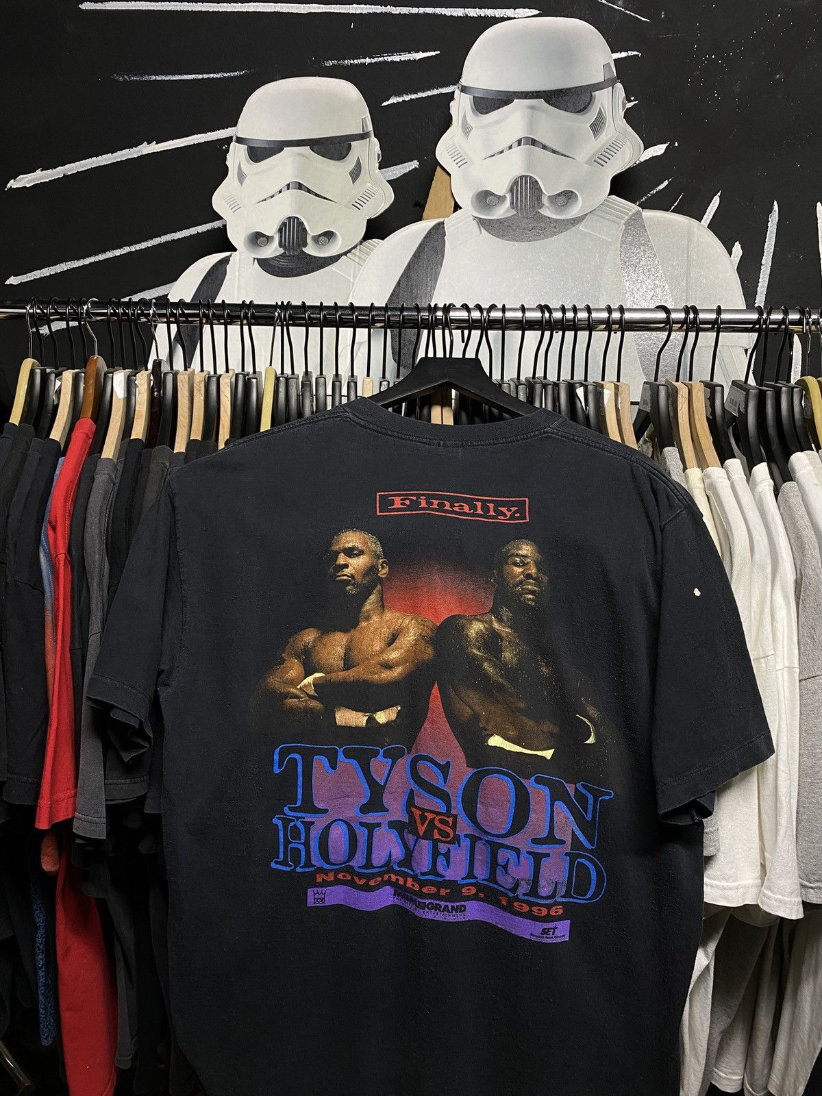 Rap Tees Vintage 1996 Tyson vs Holyfield Boxing T-Shirt XLarge Size US XL / EU 56 / 4 - 7 Thumbnail