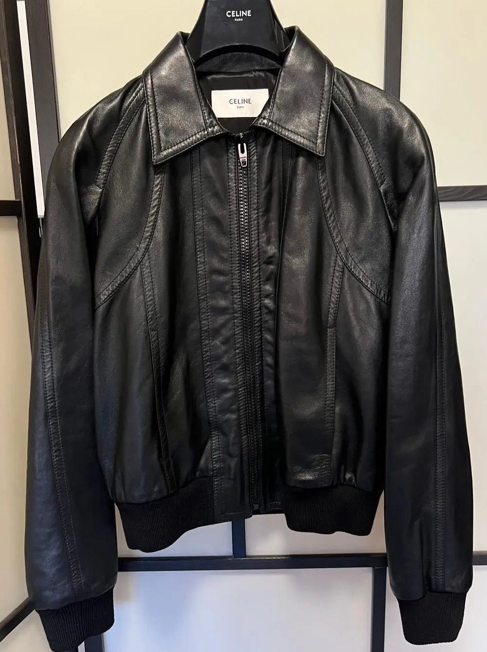 Celine Celine Hedi Leather Jacket S52 Size US L / EU 52-54 / 3 - 1 Thumbnail