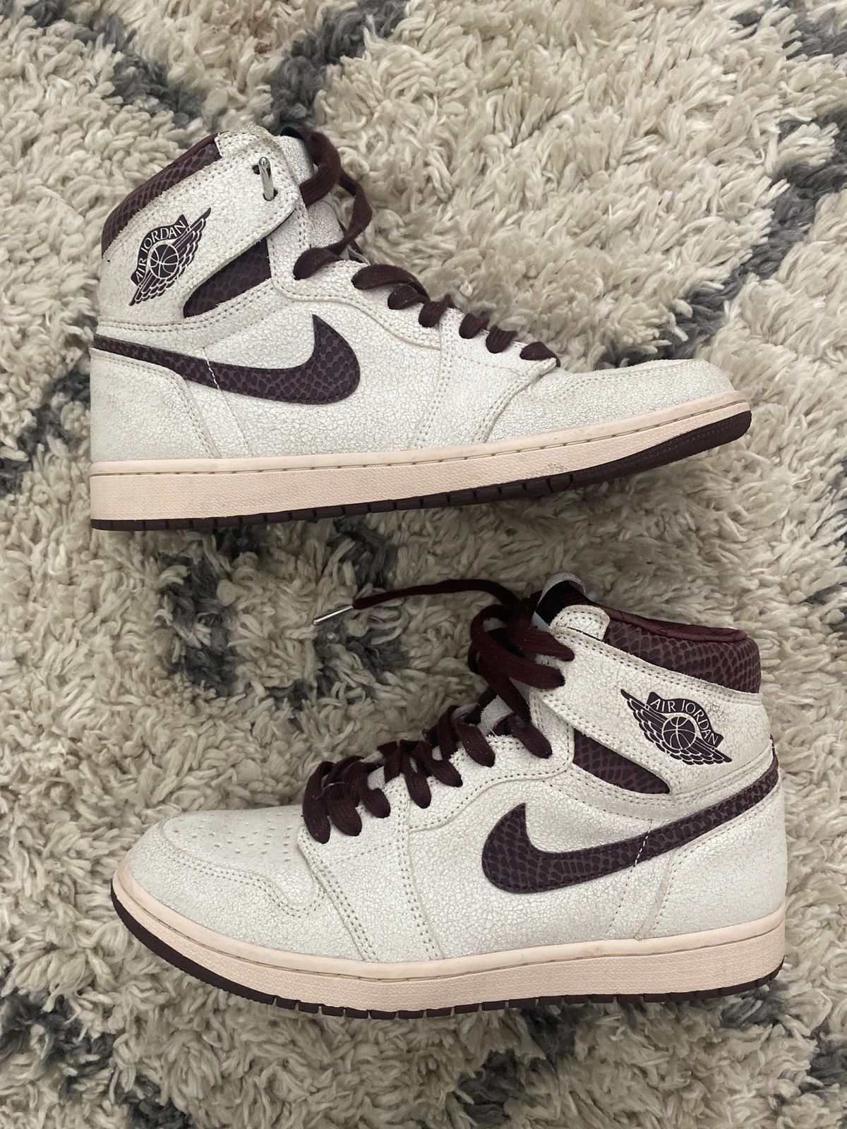 image of Jordan 1 A Ma Maniere Shoes in Burgundy, Men's (Size 10)