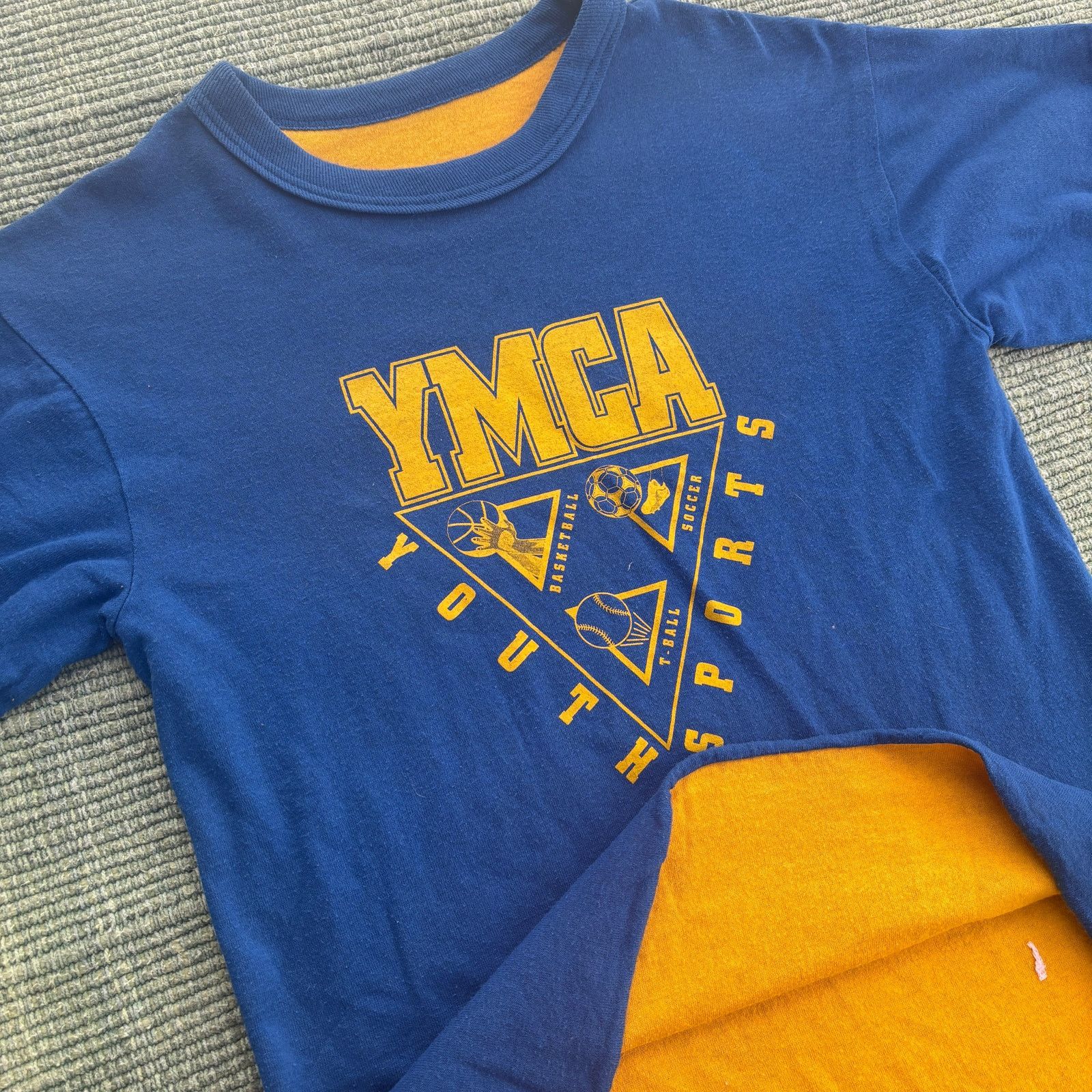 Vintage Vintage 80s two tone YMCA double face cotton gym shirt Size US M / EU 48-50 / 2 - 3 Thumbnail