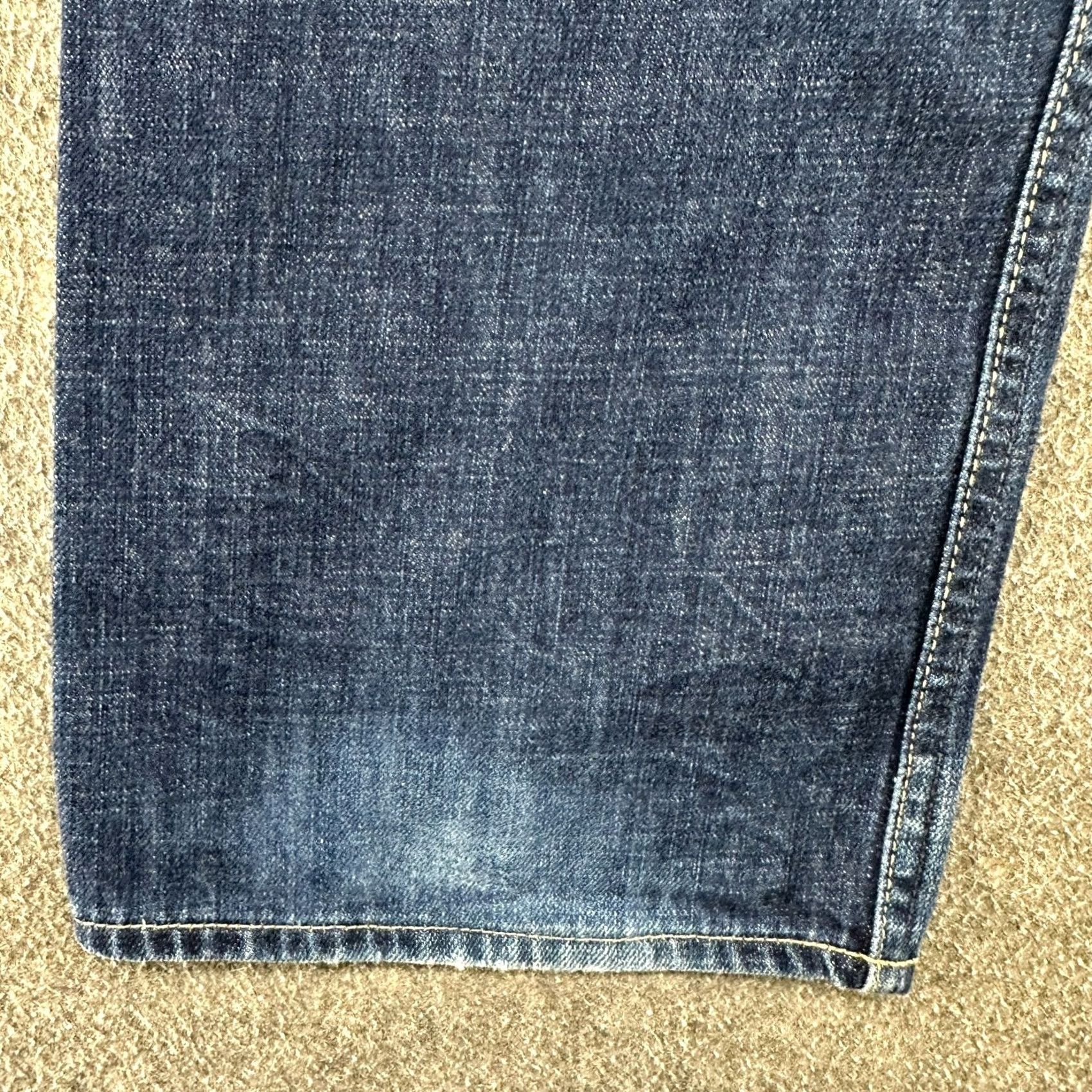 American Eagle Outfitters American Eagle Jeans Mens 34x30 Blue Relaxed Straight Dark Wash Denim Distressed Size US 34 / EU 50 - 7 Thumbnail