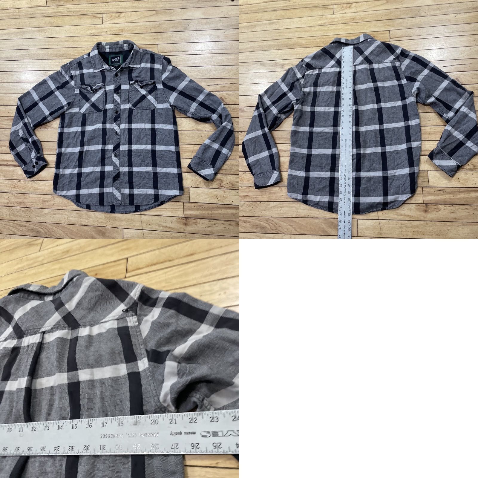O'Neill VINTAGE O'Neill Flannel Button Shirt Men L Y2k Streetwear Skate Surf Grunge Gray Plaid L Size US L / EU 52-54 / 3 - 11 Thumbnail