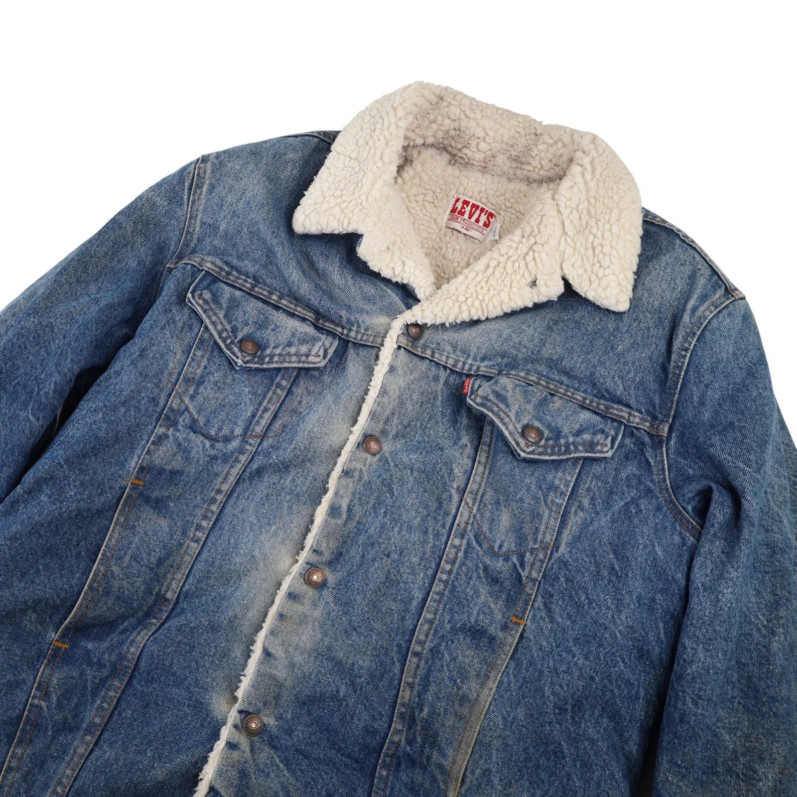 Levi's × Vintage Vintage Levis Denim Sherpa Jacket Size US L / EU 52-54 / 3 - 2 Thumbnail