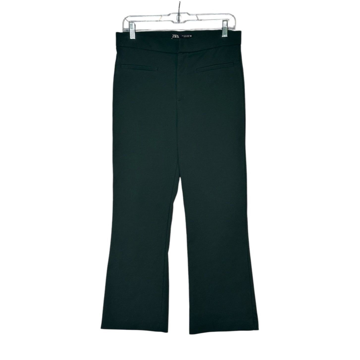 Zara Zara dark green boot cut high waist cropped pants size Large Size 32" / US 10 / IT 46 - 1 Thumbnail