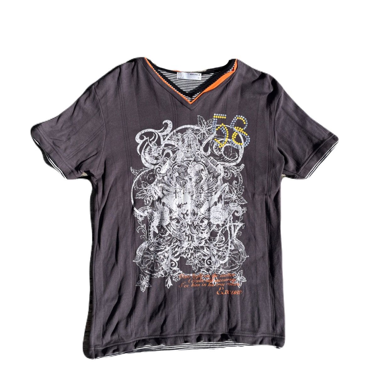 If Six Was Nine 2000s Japanese archive Vkei Layered Poem V-Neck Tee Gyaruo Size US M / EU 48-50 / 2 - 2 Thumbnail