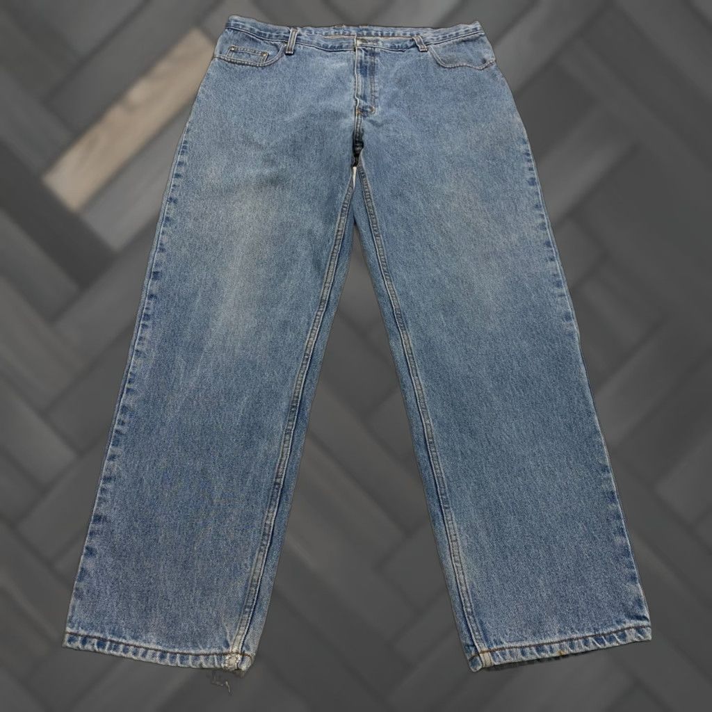 Perry Ellis Perry Ellis America Jeans Mens Size 40x32 Blue Straight Light Wash Jeans Size US 40 / EU 56 - 1 Thumbnail