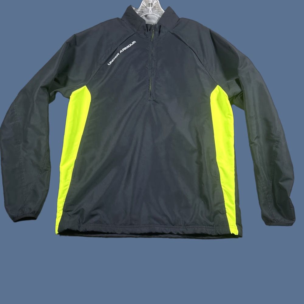 Under Armour Under Armour Jacket Mens L Reg Black All Season Gear 1/4 Zip Windbreaker Neon Size US L / EU 52-54 / 3 - 1 Thumbnail