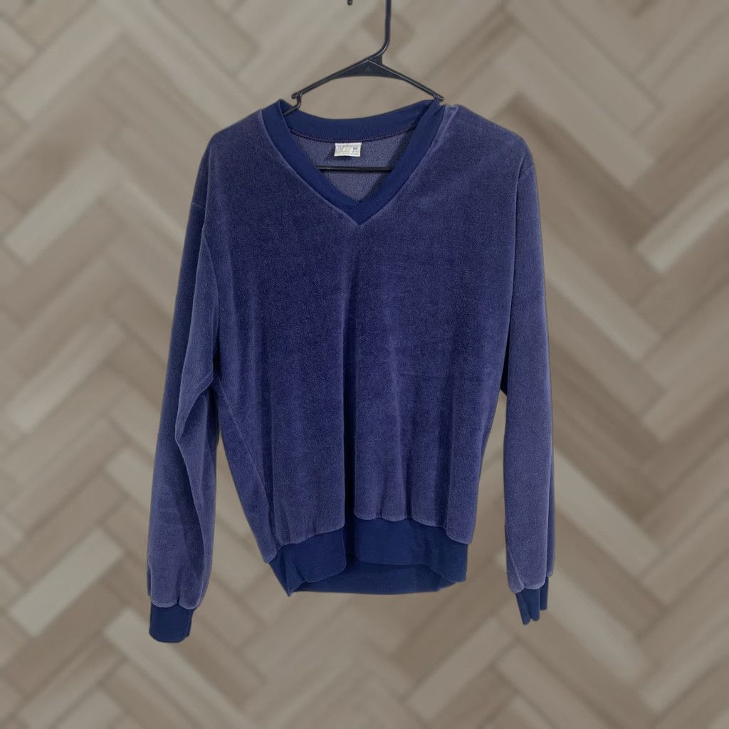 Penn VINTAGE J. C. Penney Sweater Womens Cardigan V-Neck M Blue Knit Acrylic Long Sleeve Designer 90s Womens Size M / US 6-8 / IT 42-44 - 1 Thumbnail