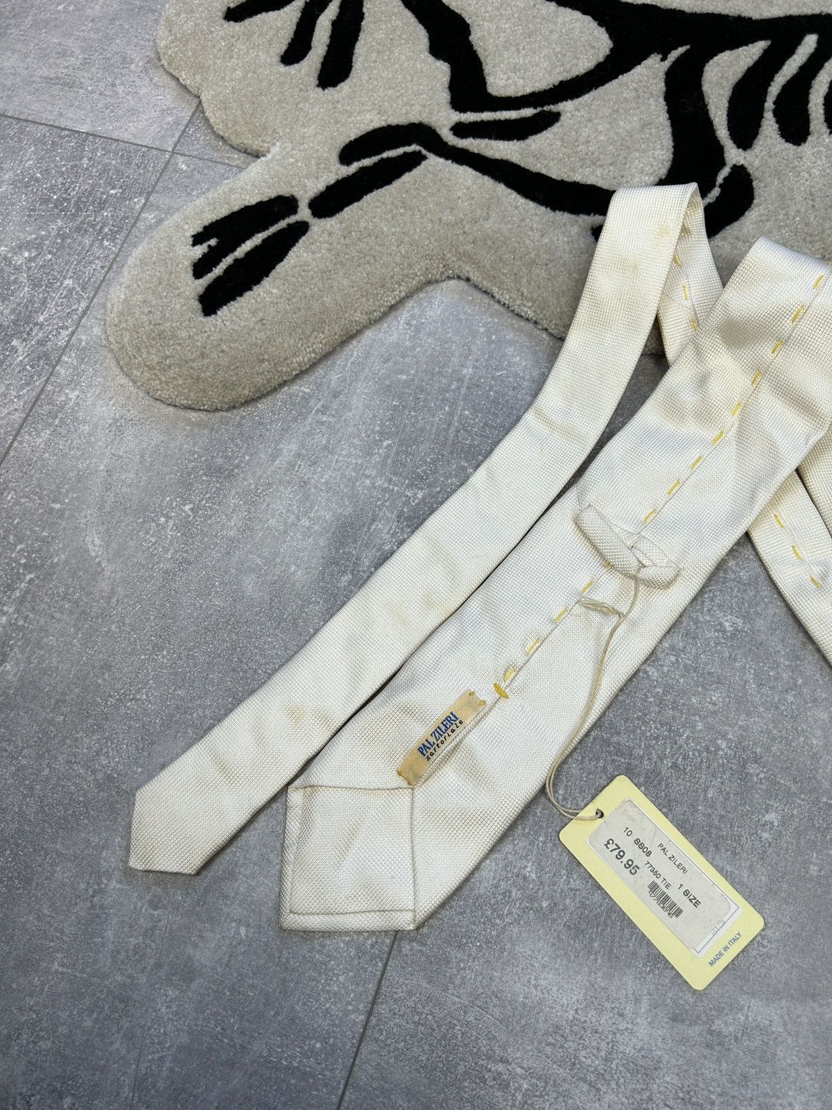 Pal Zileri × Vintage Mens Vintage Pal Zilleri tie luxury beige Size ONE SIZE - 7 Thumbnail