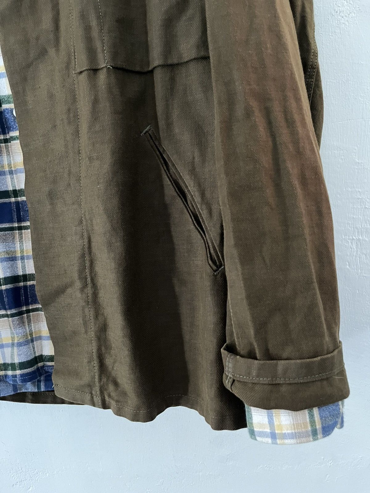 Vintage 1990s sanfor army canvas blazer jacket Size 42S - 5 Thumbnail