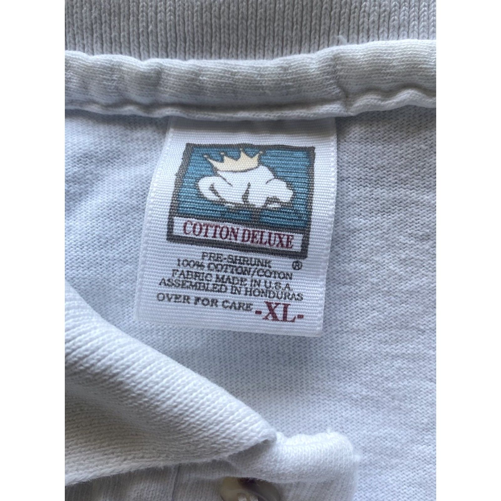 Vintage VINTAGE Cotton Deluxe Polo Shirt Men XL White Space Military Navy AC UHF F/O F9 Rock? Size US XL / EU 56 / 4 - 6 Thumbnail