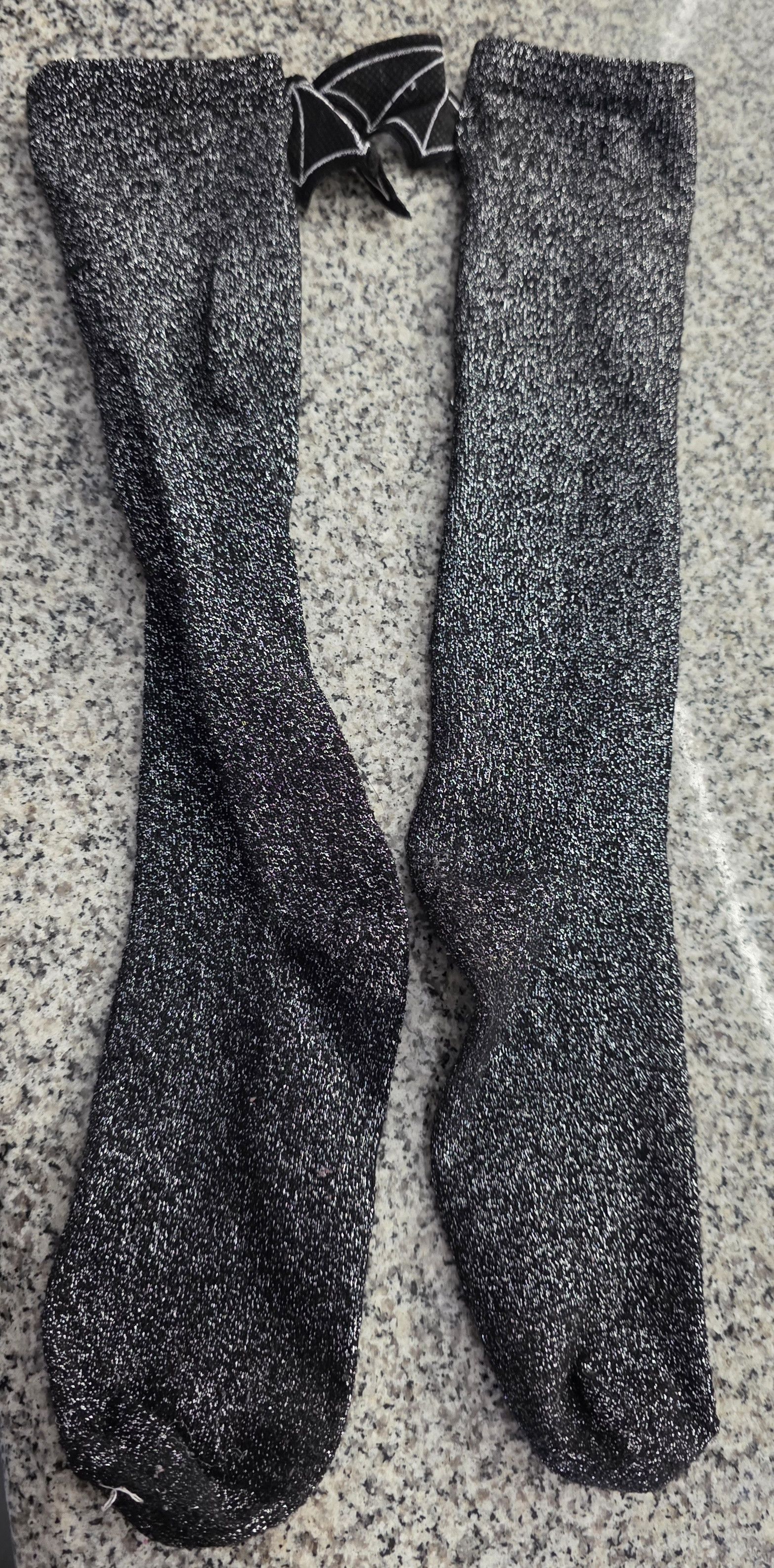 Other NWOT Black Glitter Bat Wing Devil Wing Socks Onesize Size ONE SIZE - 4 Thumbnail
