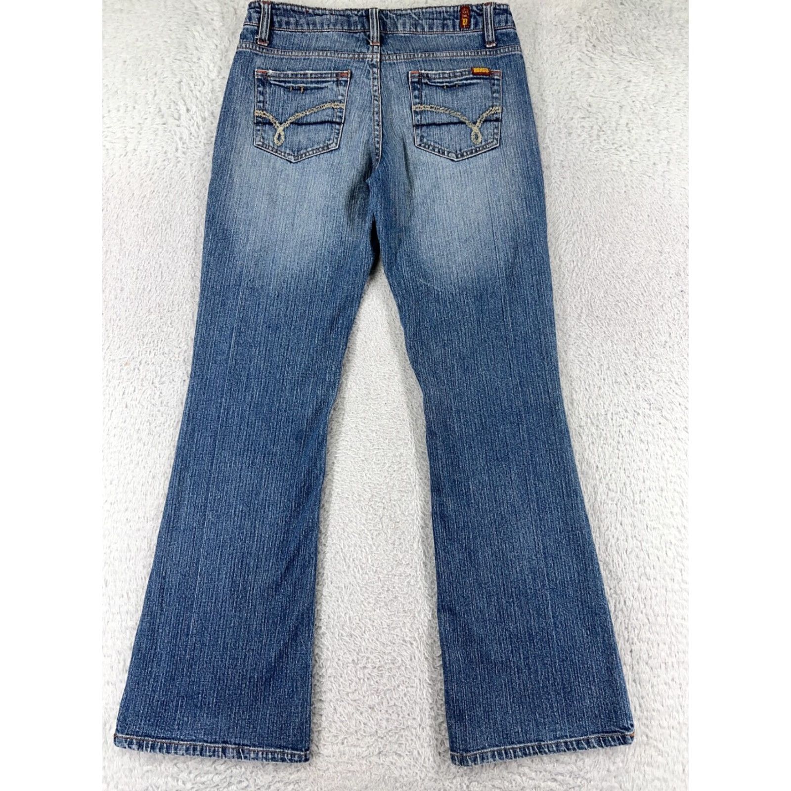 Vintage Bongo Jeans Women Bootcut Denim 7 Blue Mid Rise Stretch 5-Pocket Design Inseam 31 Regular Size 28" / US 6 / IT 42 - 2 Thumbnail