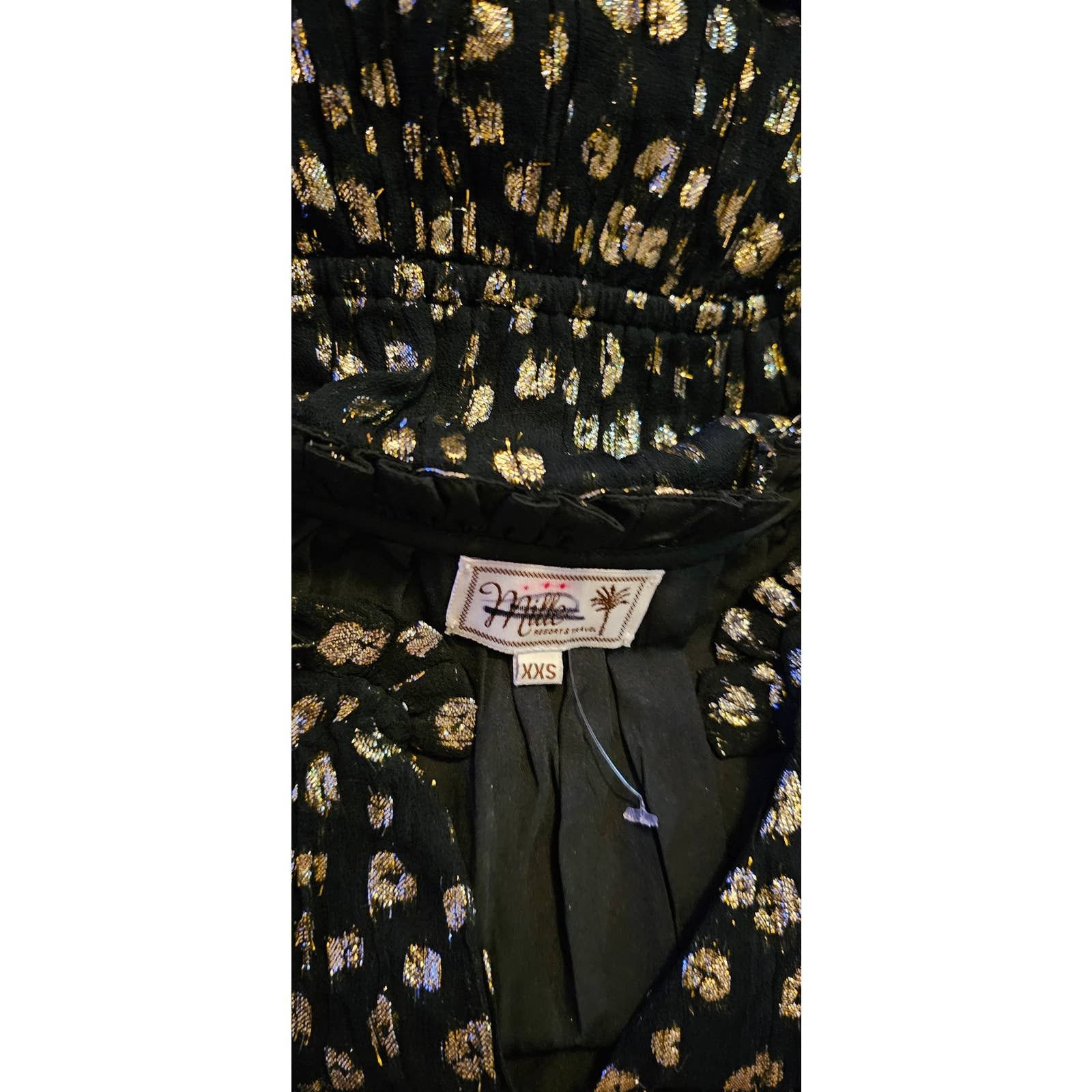 Anthropologie New Anthropologie Mille V-Neck Lurex Dress $498 XXS Black Size XXS / US 00 / IT 34 - 8 Thumbnail
