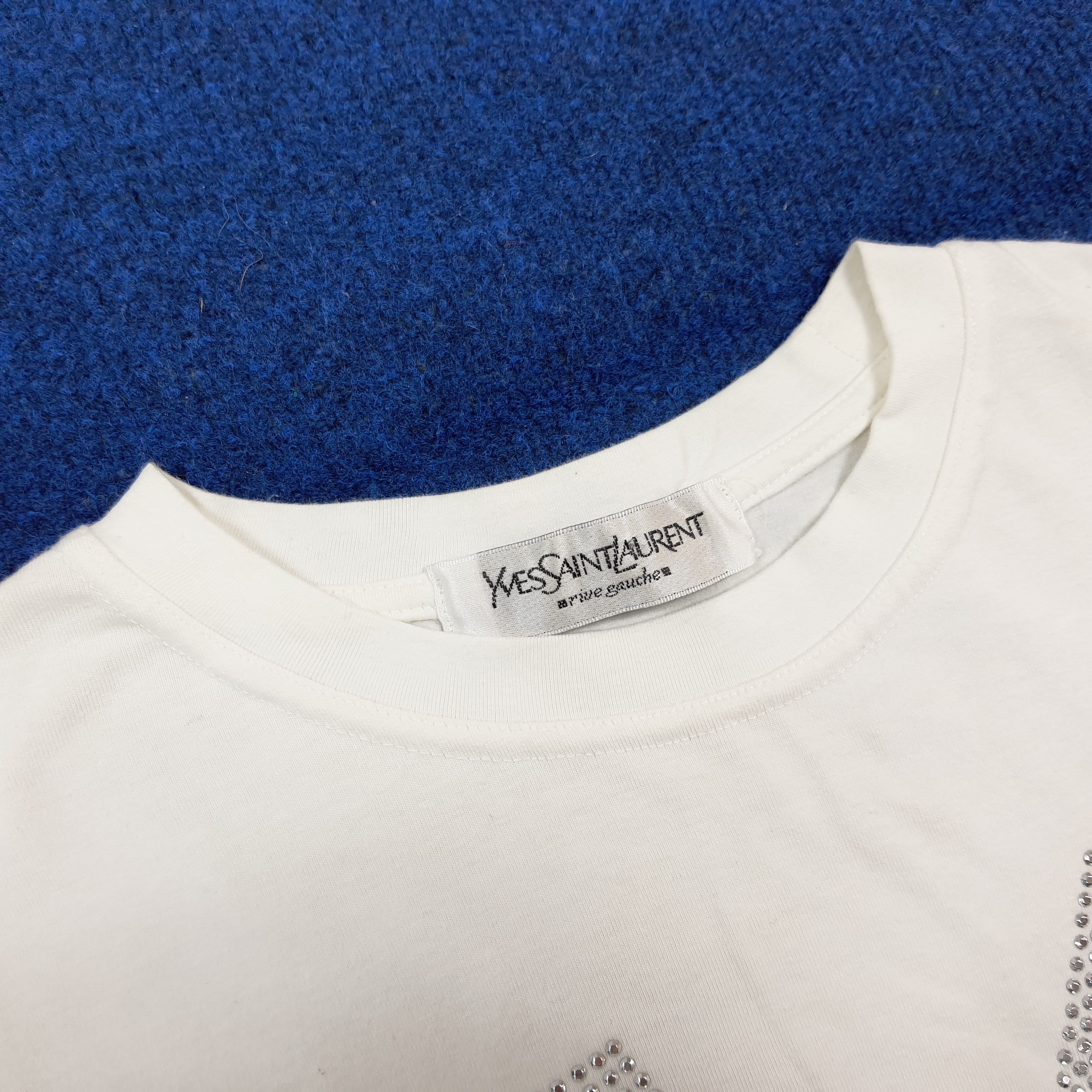 Yves Saint Laurent Vintage YSL Rive Gauche Studded Logo Shirt C301N28 Size US XXS / EU 40 - 5 Thumbnail