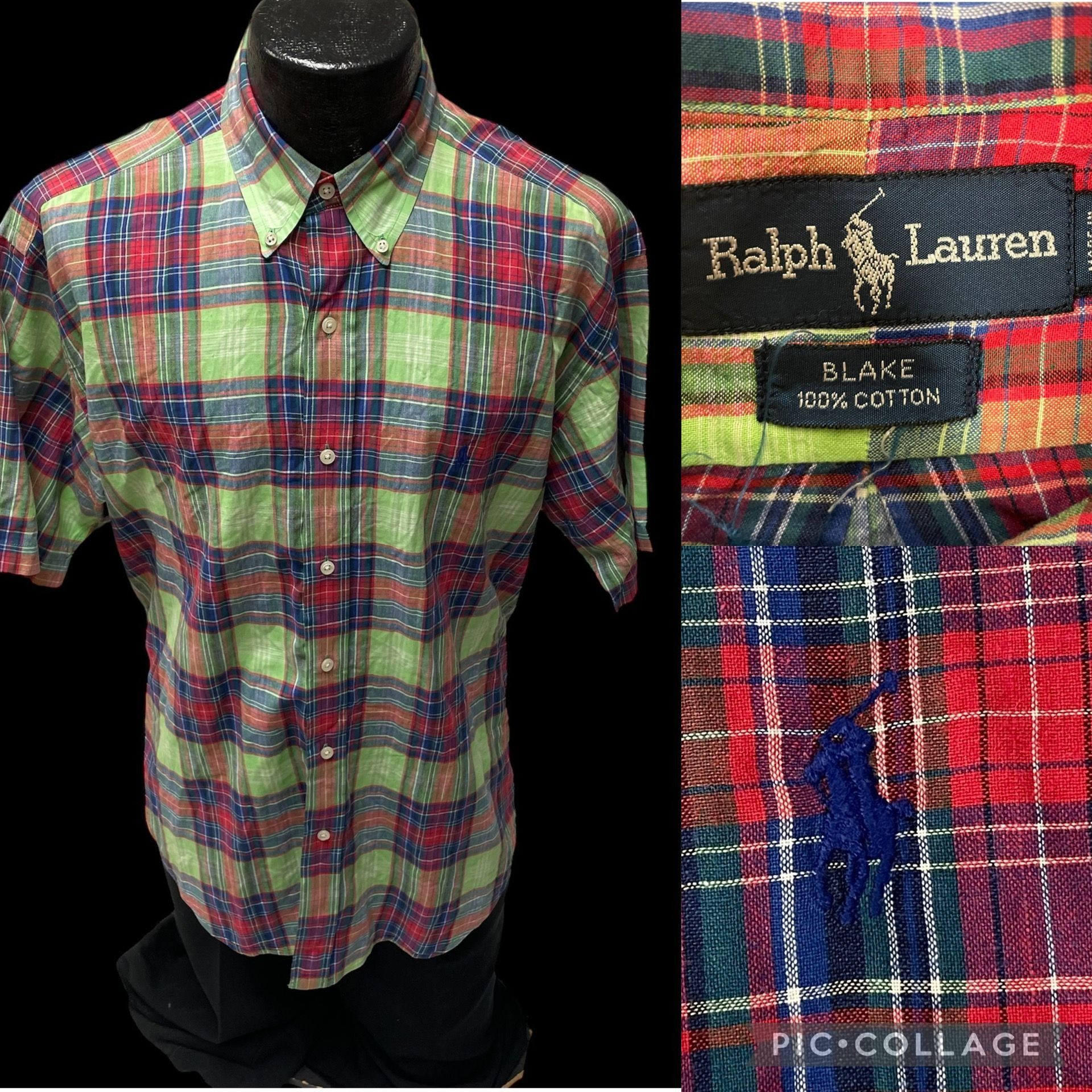 Polo Ralph Lauren Ralph Lauren BLAKE Green PLAID Tartan POLY PONY Logo Shirt Size US M / EU 48-50 / 2 - 1 Thumbnail