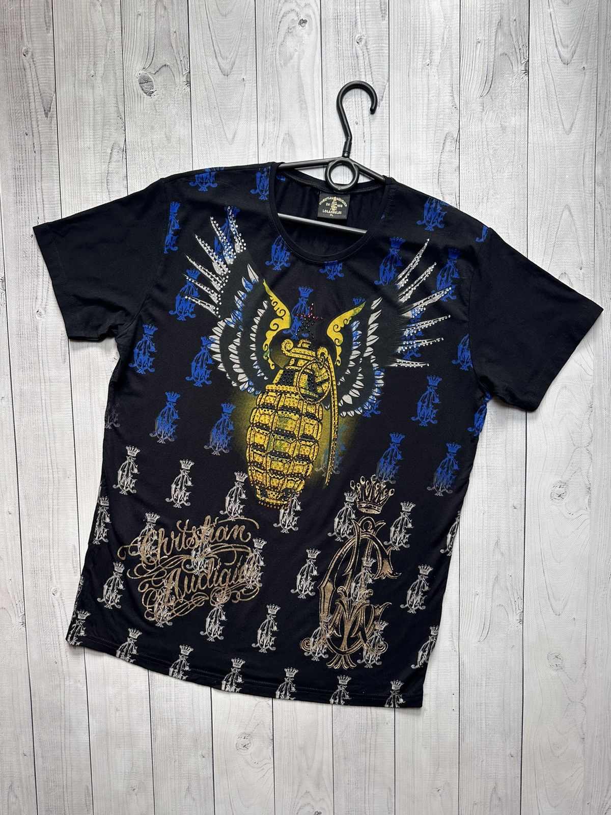 Christian Audigier × Ed Hardy × Vintage Vintage Christian audigier big logo tee rare size L Size US L / EU 52-54 / 3 - 1 Thumbnail