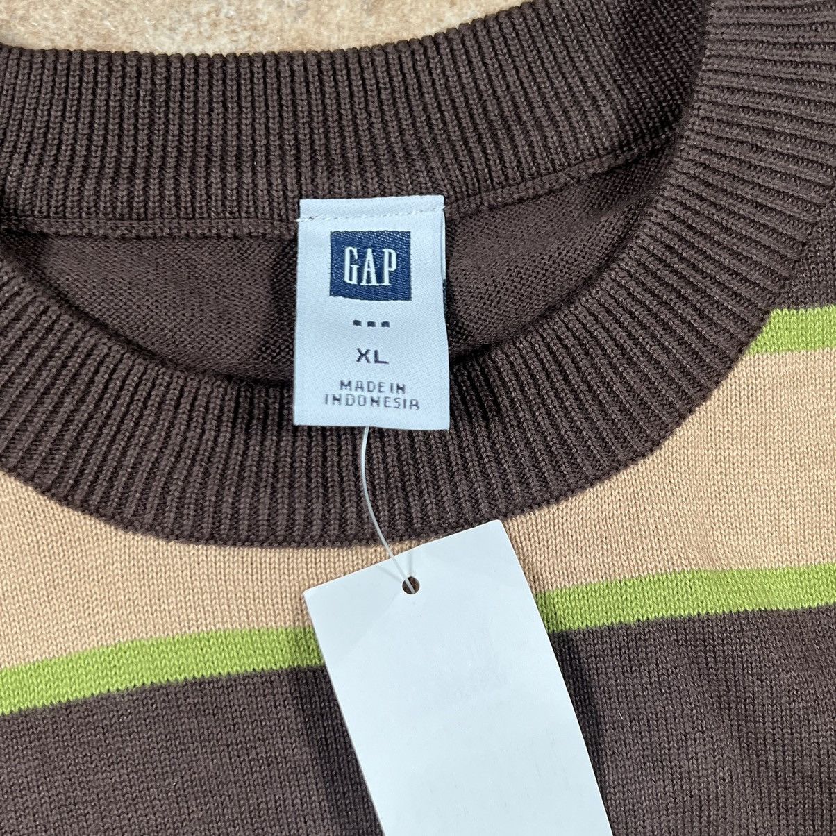 Banana Republic × Gap × J.Crew Gap Sweater Brown Striped Knit Crew Neck Long Sleeve Size US XL / EU 56 / 4 - 3 Thumbnail