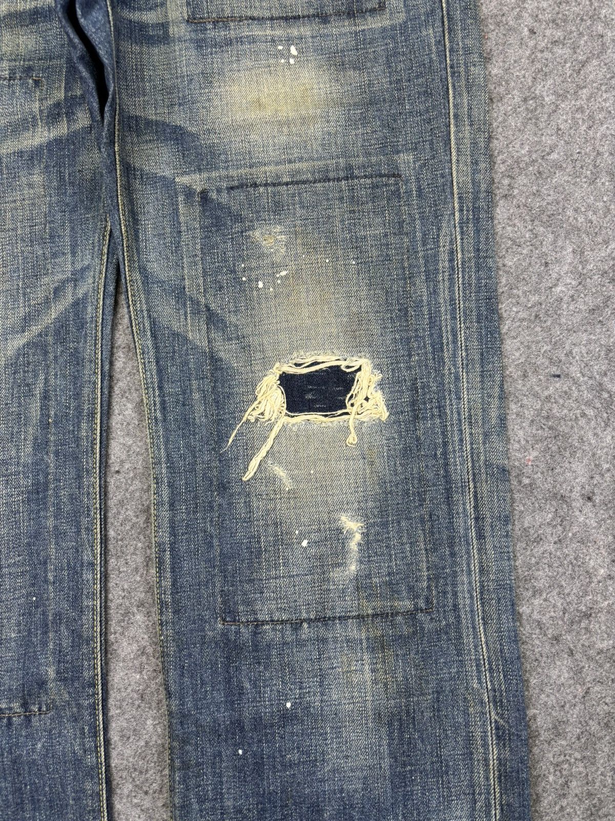 Japanese Brand 💥Sick💥Back Number Patchwork Paint Splatter Denim F864 Size US 34 / EU 50 - 5 Thumbnail