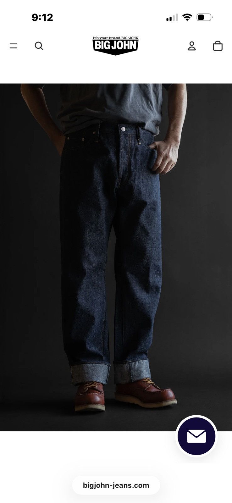 Big John R008 (000W) RARE JEANS / Straight 15.5oz Size US 33 - 6 Thumbnail