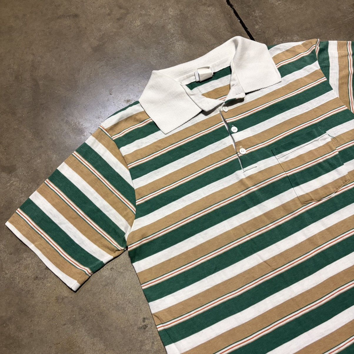 JCPenney Vintage 80s JCPenney Striped Polo Shirt Western Preppy USA Size US XL / EU 56 / 4 - 4 Thumbnail
