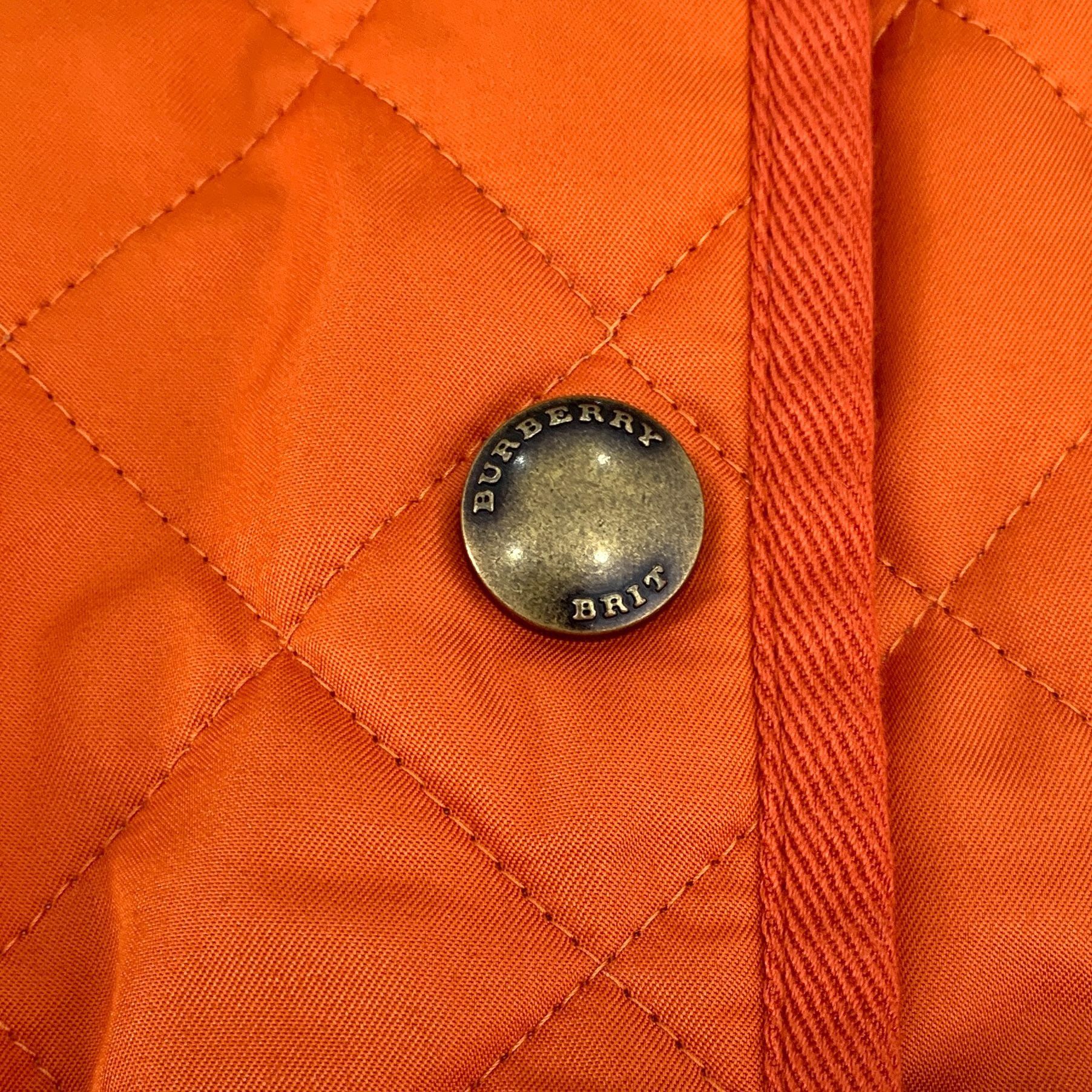 Burberry Burberry Brit Orange Quilted Jacket Size S Cotton/Polyester Size S / US 4 / IT 40 - 5 Thumbnail