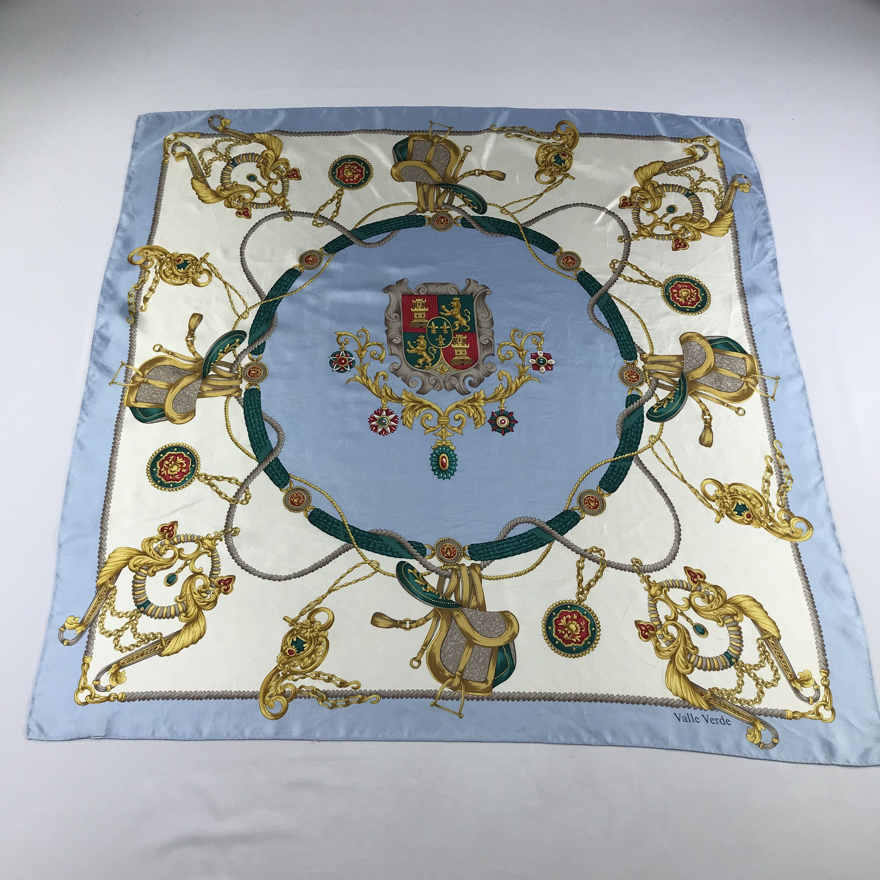 Japanese Brand Valle Verde Luxury Design Silk Scarf M183 Size ONE SIZE - 2 Thumbnail