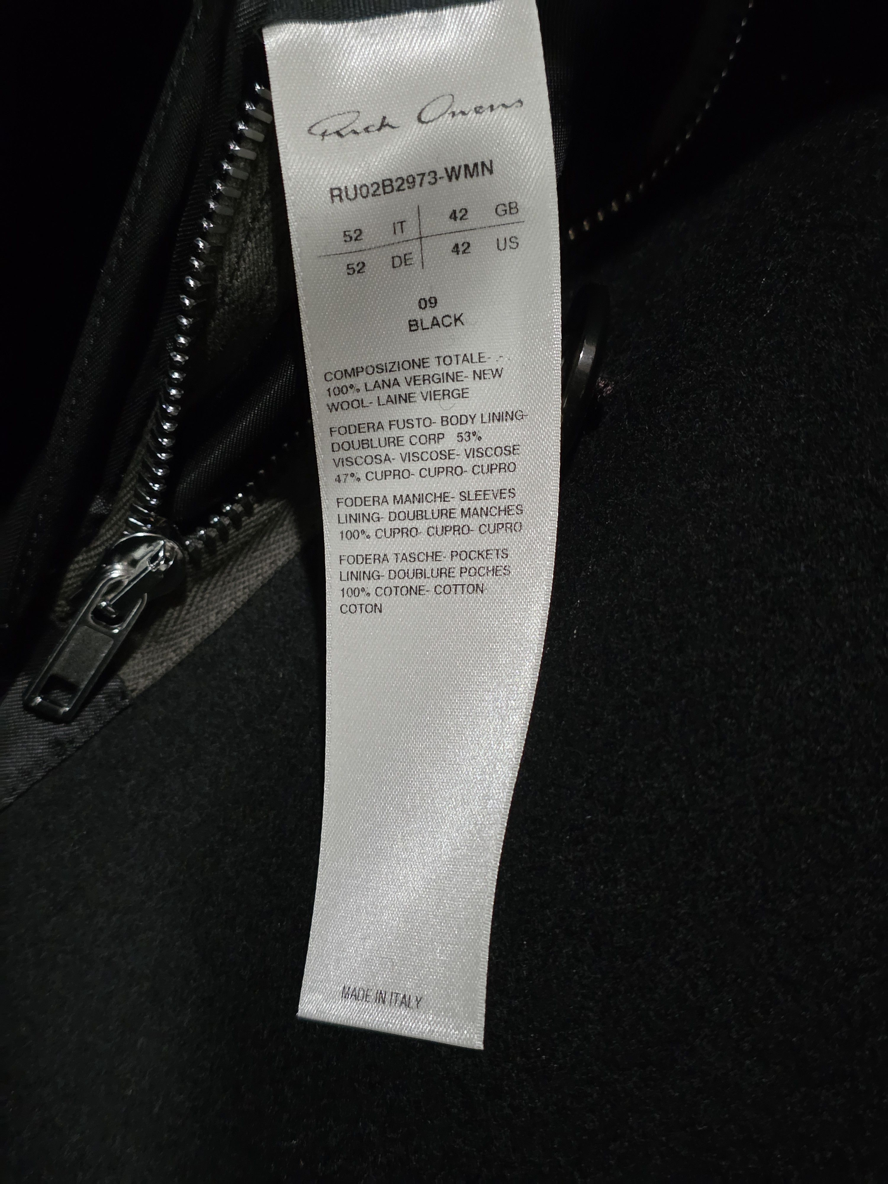 Rick Owens Rick Owens Slim Drella Wool Coat Black 52 Size US L / EU 52-54 / 3 - 8 Thumbnail