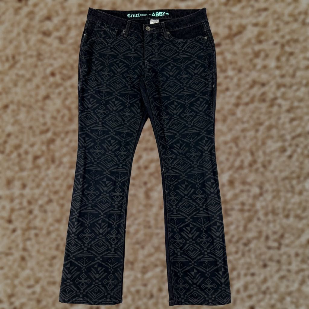 Denime Cruel Denim Jeans Boots Cut Black Denim Abby Bootcut 11 Womens Aztec Pattern Vintage No N/A Size 32" / US 10 / IT 46 - 1 Thumbnail