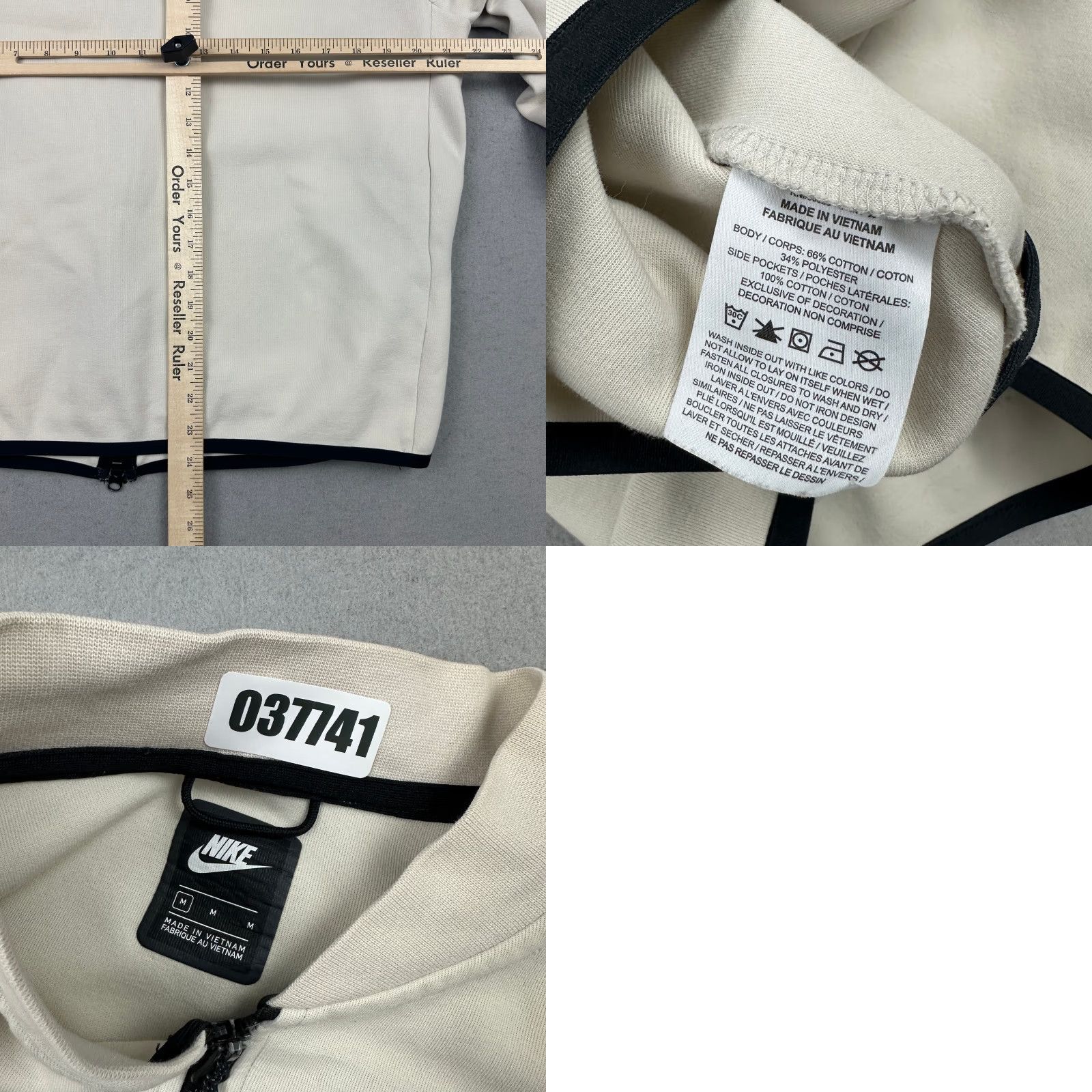Nike Nike Tech Fleece Jacket Men M Beige Solid Full Zip Pockets Blade Logo Athletic Windbreaker 90s? Size US M / EU 48-50 / 2 - 9 Thumbnail