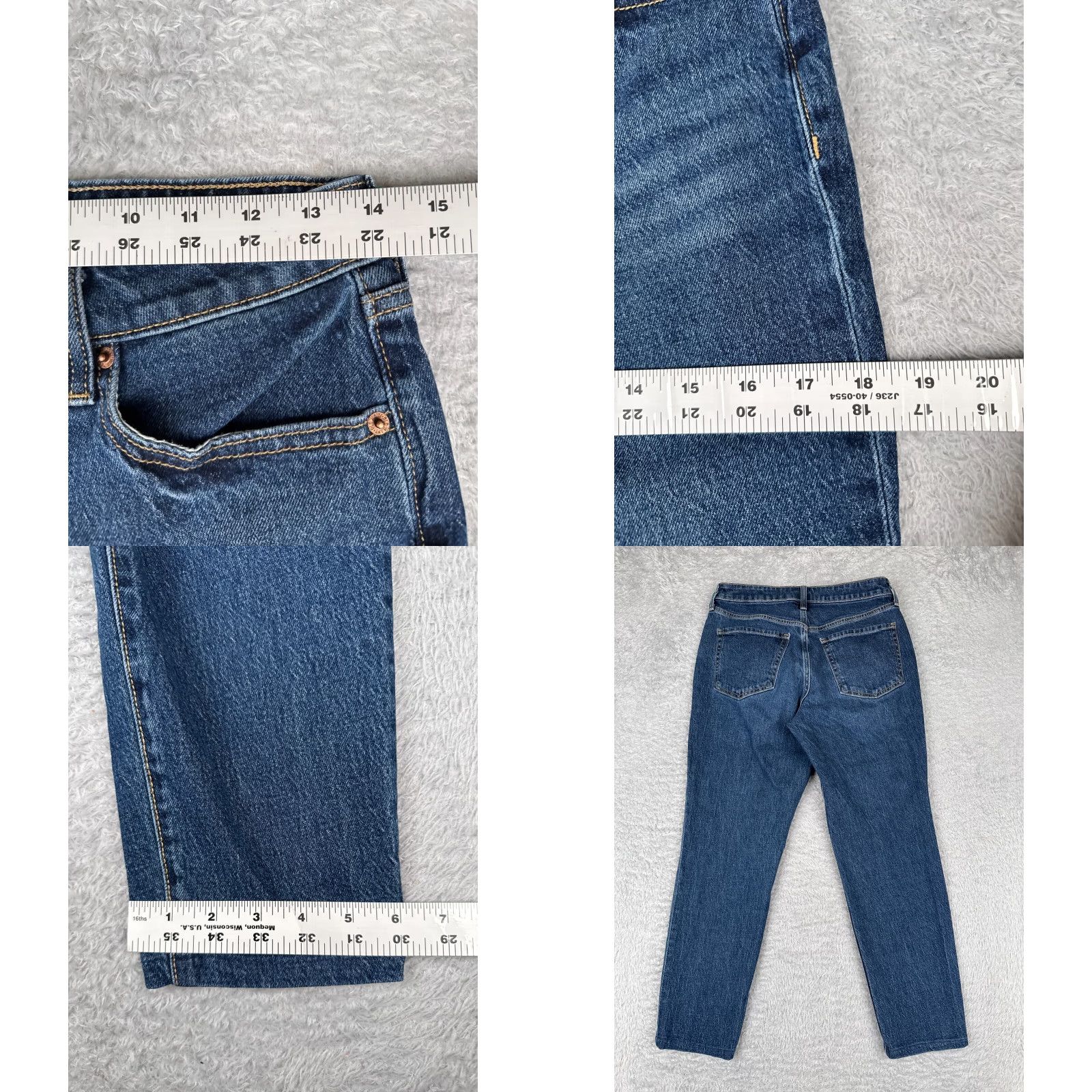 Old Navy Old Navy Jeans Women 4 Blue OG Straight High Rise Secret Smooth Pocket 28x26 Size 27" / US 4 / IT 40 - 9 Thumbnail