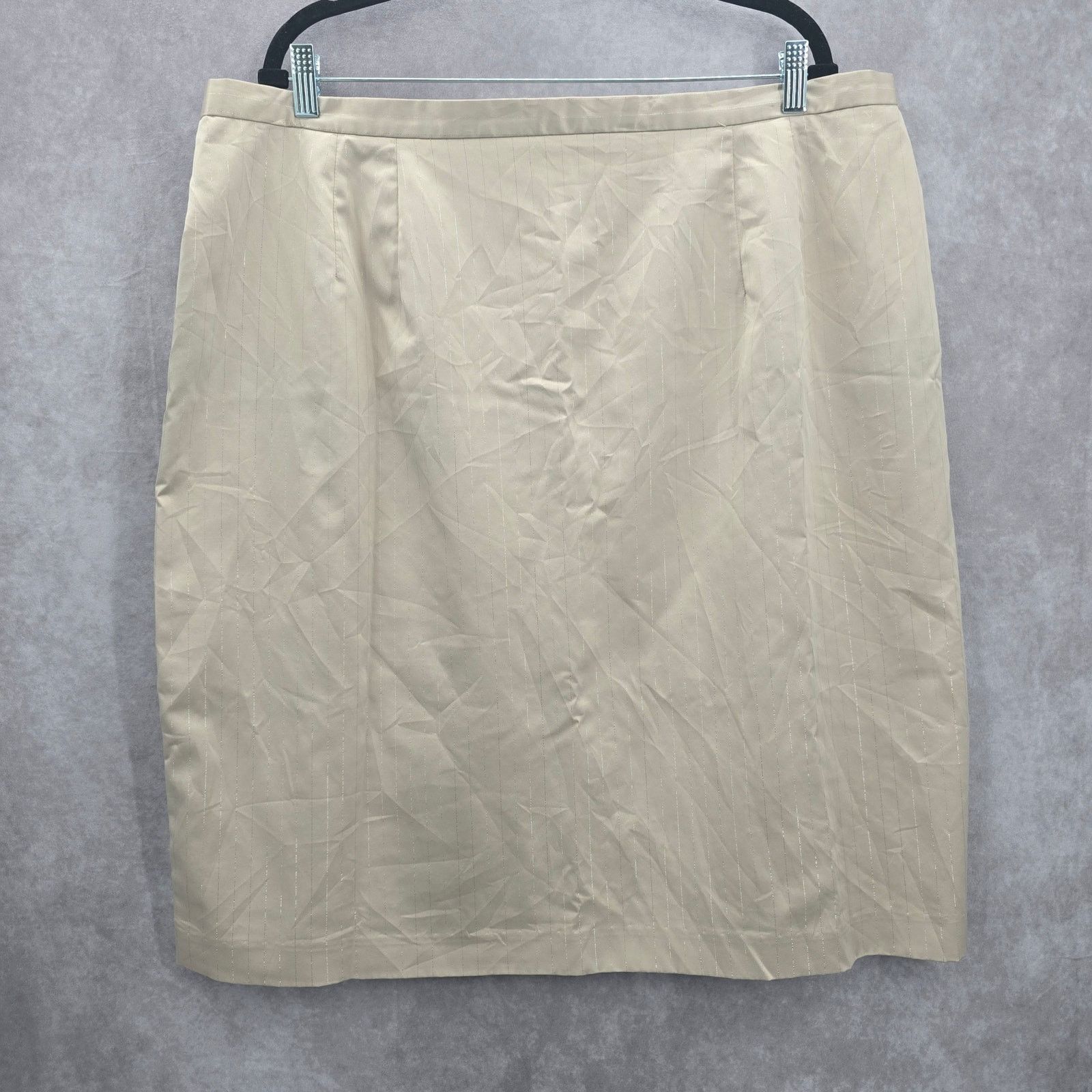 Other Tan Silver Stripe Pencil Zip Slit Stretch Skirt Plus 24W Size 24" / US 00 / IT 34 - 1 Thumbnail