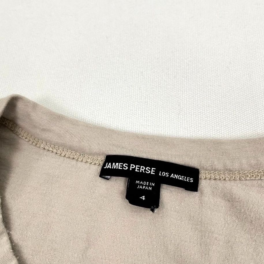 James Perse James Perse Men XL Beige Long Sleeve Pocket Cotton Crew Casual Made in Japan T-Shirt Regular Fit Wood Logo Dec 2020s Vintage No Size US XL / EU 56 / 4 - 2 Thumbnail