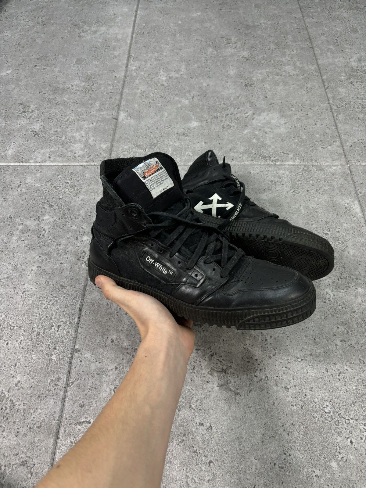 Japanese Brand × Off-White Off White Court Cup Sole 3.0 High Top Sneakers Shoes Vintage Size US 10.5 / EU 43-44 - 1 Thumbnail
