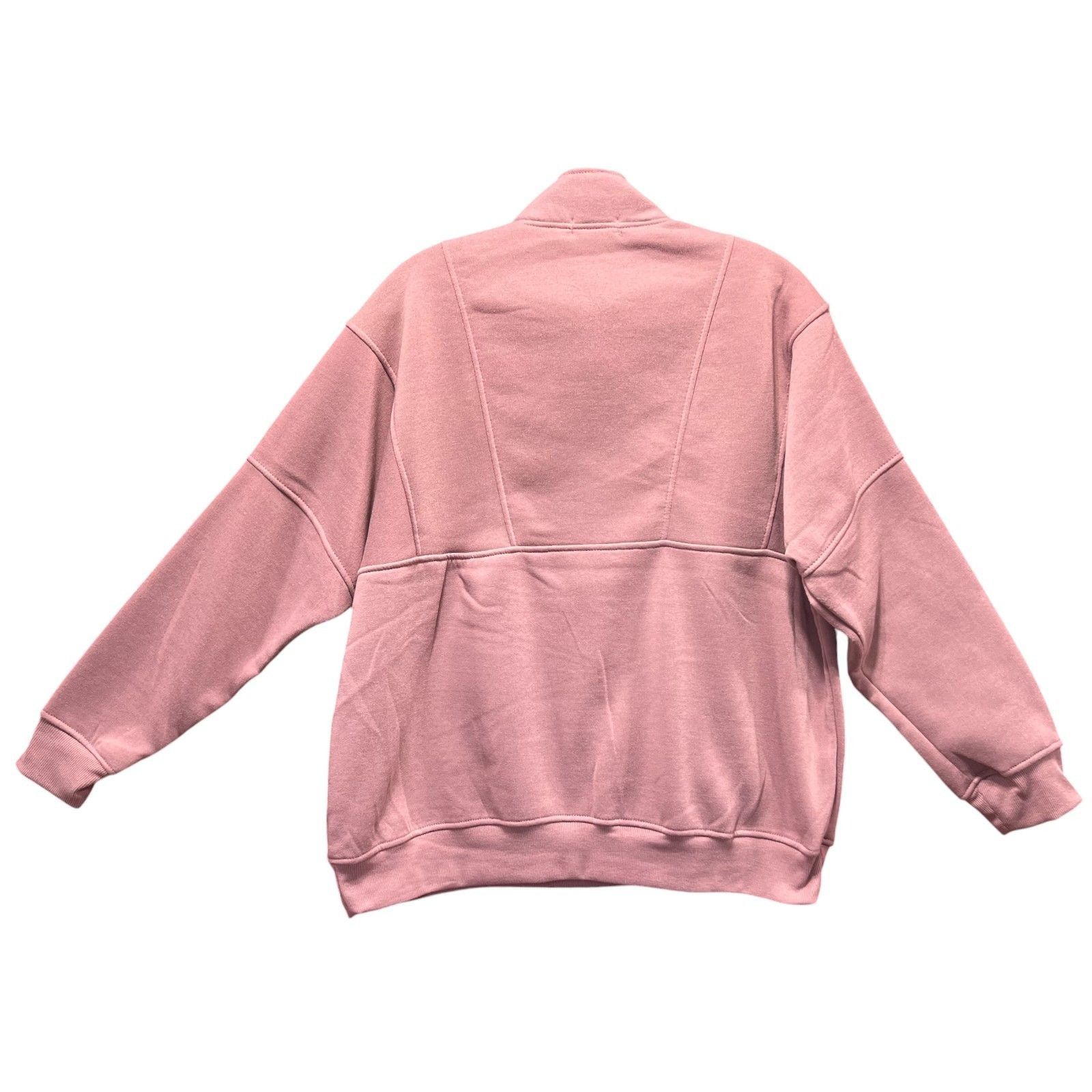 Other Love Mood - Women's Long Sleeve 1/2 Zip Sweatshirt - Pink - Size S / US 4 / IT 40 - 2 Thumbnail