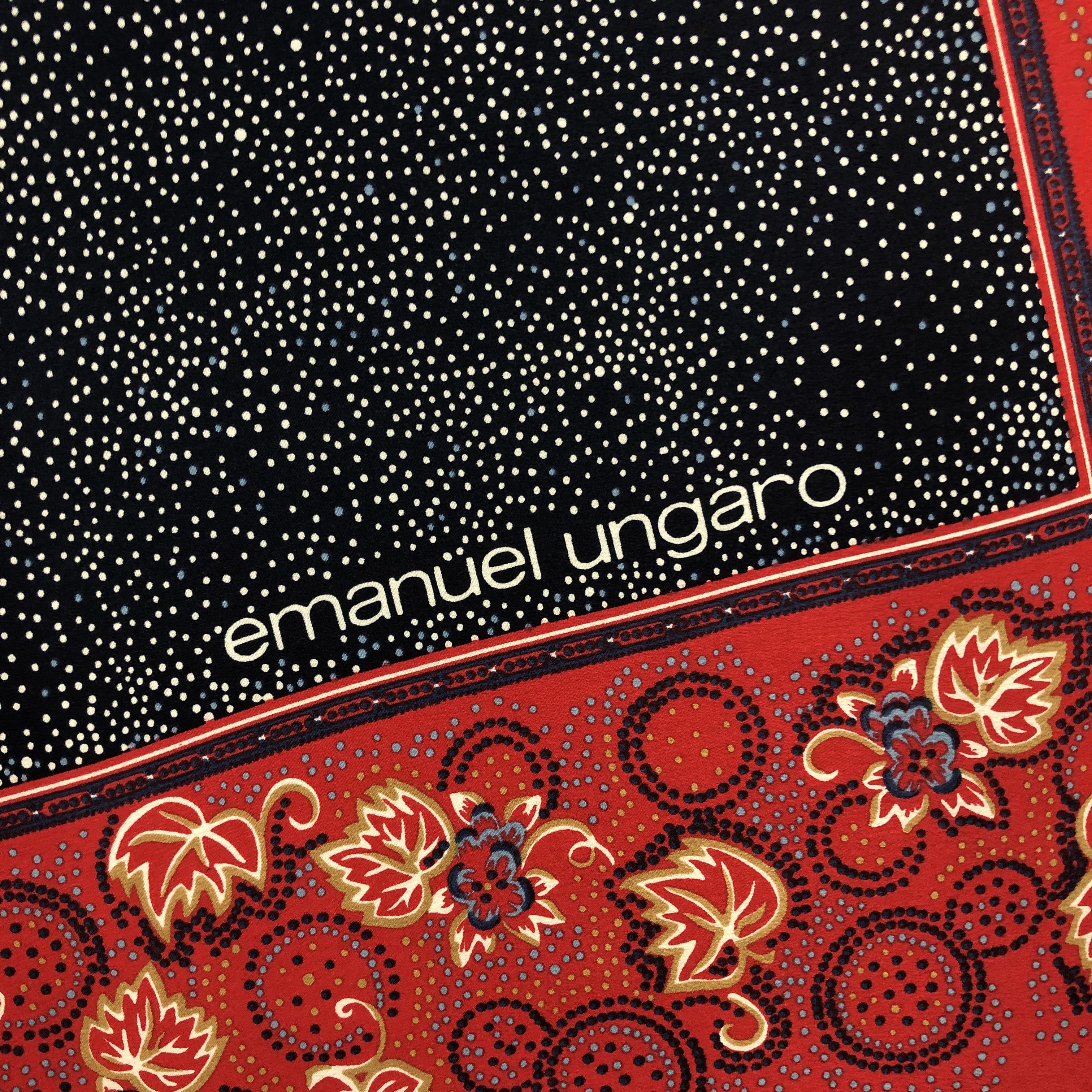 Emanuel Ungaro × Vintage Vintage Emanuel Ungaro SILK Scarf Twill Stole Wraps Scarves Size ONE SIZE - 15 Thumbnail