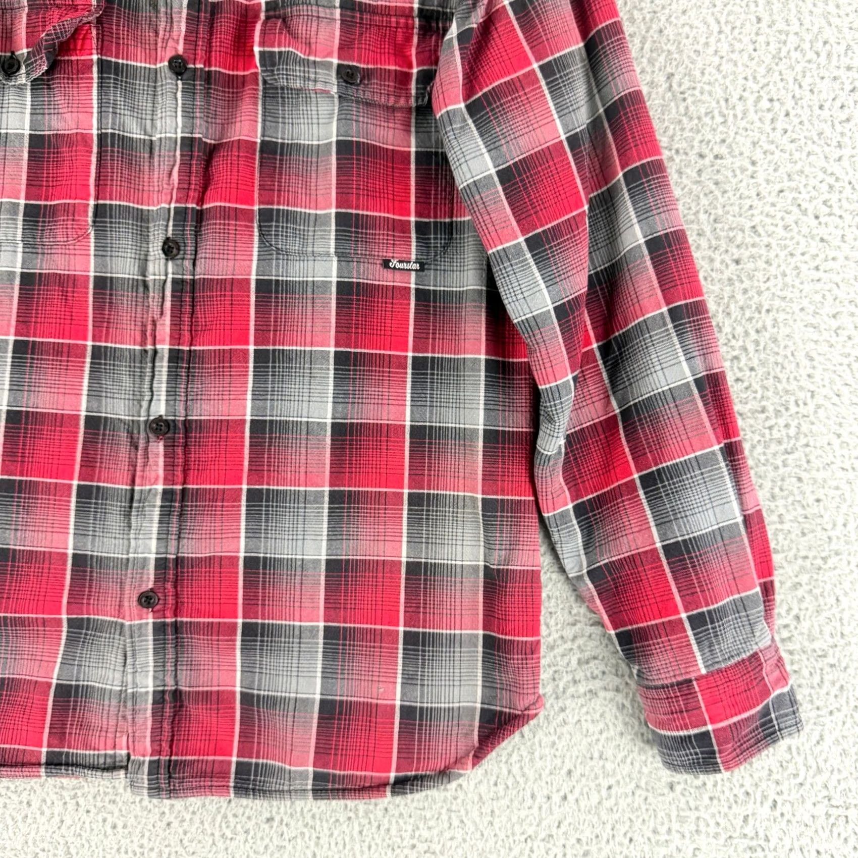 Vintage Fourstar Flannel Shirt Large Red Plaid Thermal Lined Skate Streetwear Mens Size US L / EU 52-54 / 3 - 4 Thumbnail