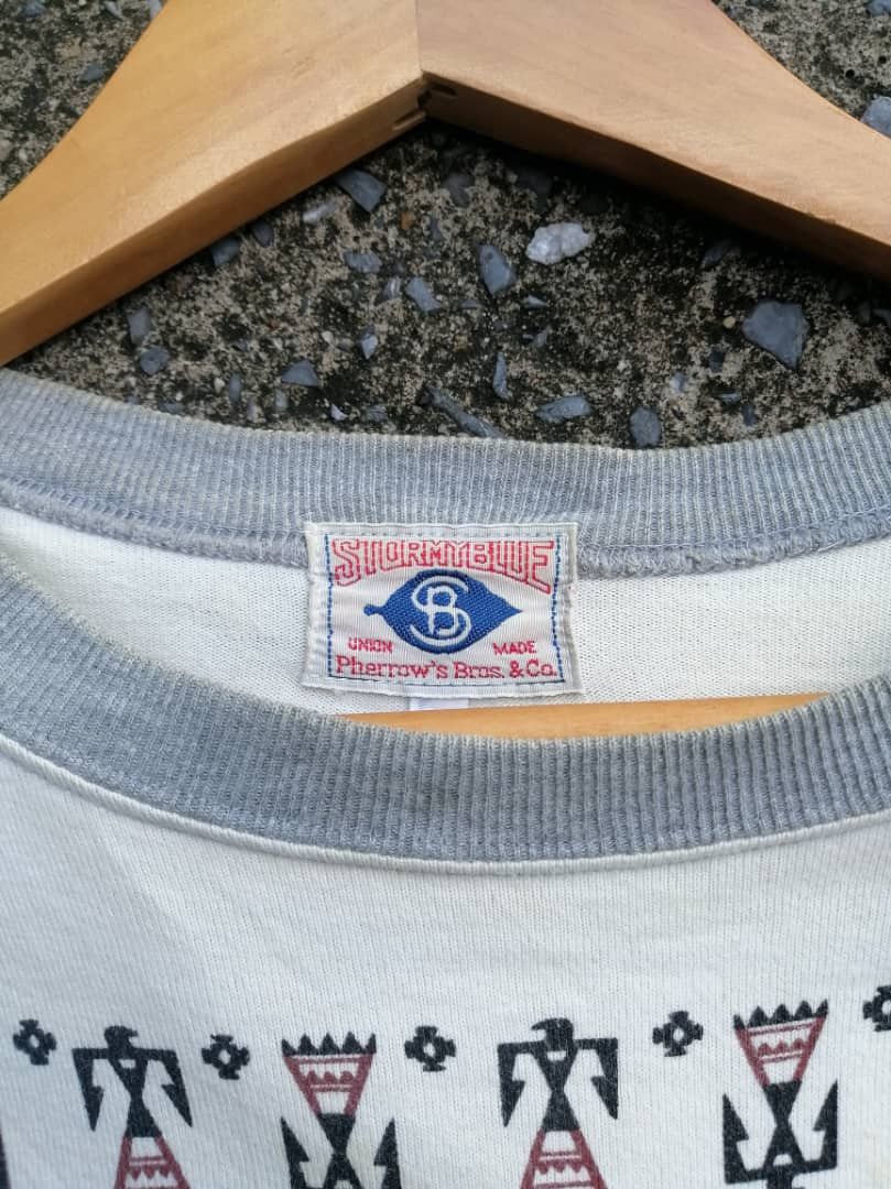 Japanese Brand Pherrow's Bros Stormy Blue Navajo Tee Size US M / EU 48-50 / 2 - 8 Thumbnail