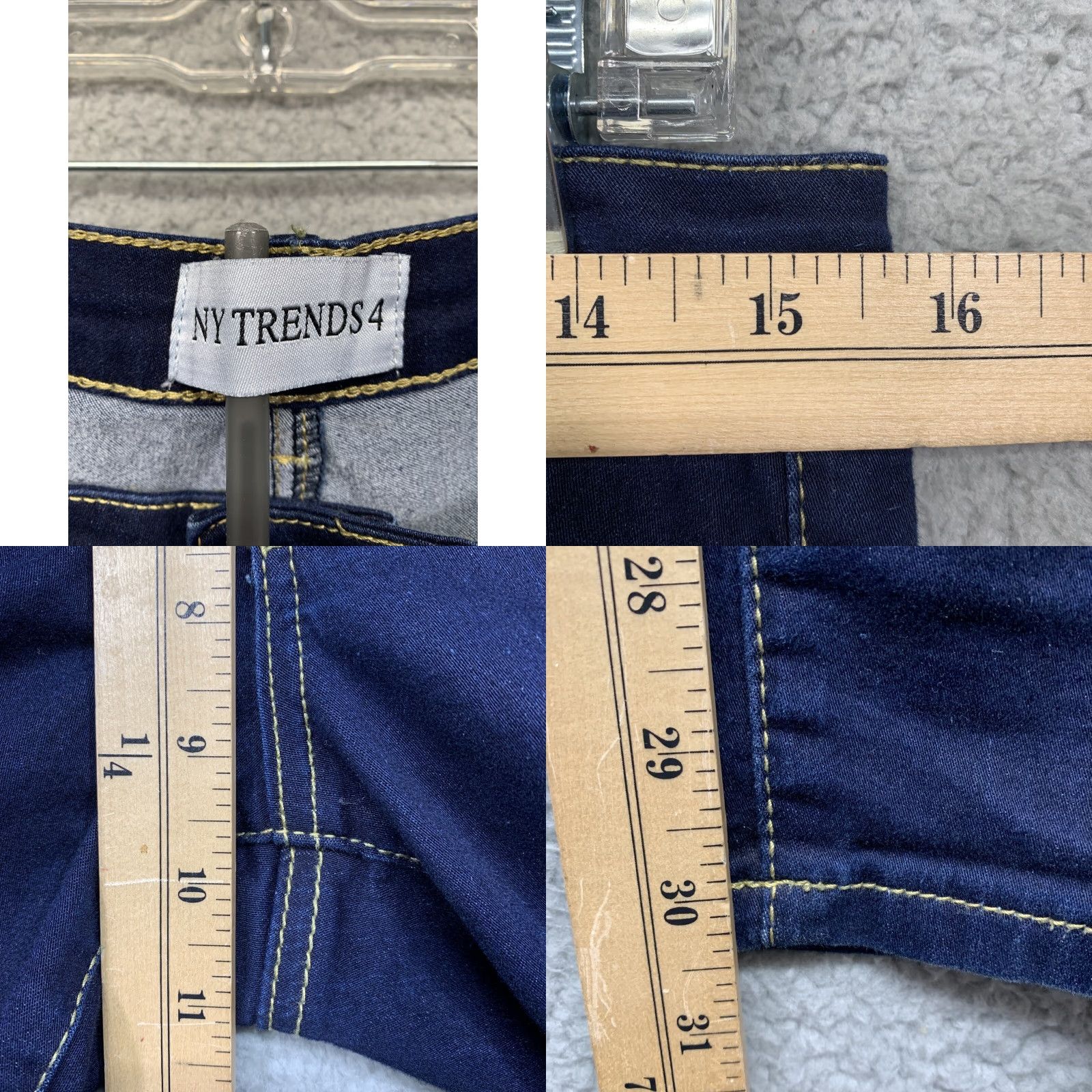 Vintage NY Jeans NY Trends-4 Jeans Women’s Size 8 Distressed Dark Blue Stretch Easy Care 5-Pocket Jeans Womens Size 30" / US 8 / IT 44 - 8 Thumbnail