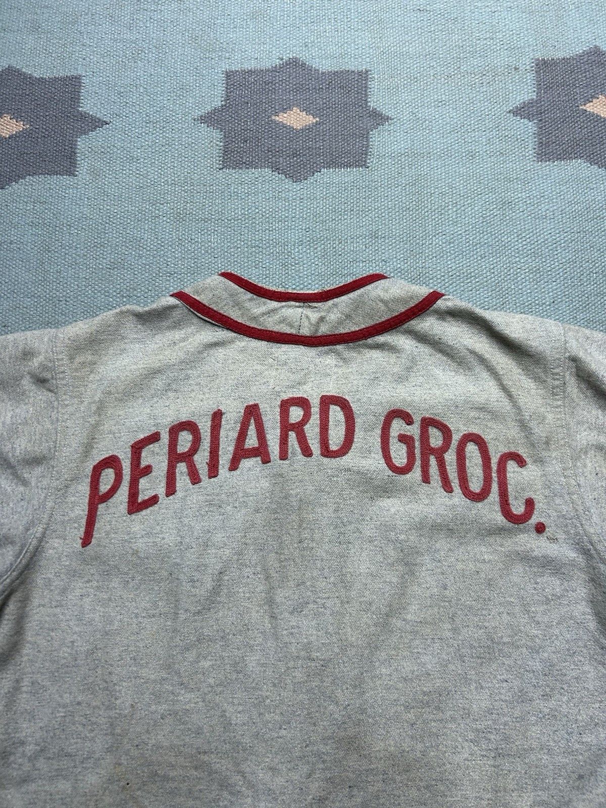 Vintage 1940 wool baseball uniform jersey grocery store chain stitch Size US L / EU 52-54 / 3 - 16 Thumbnail