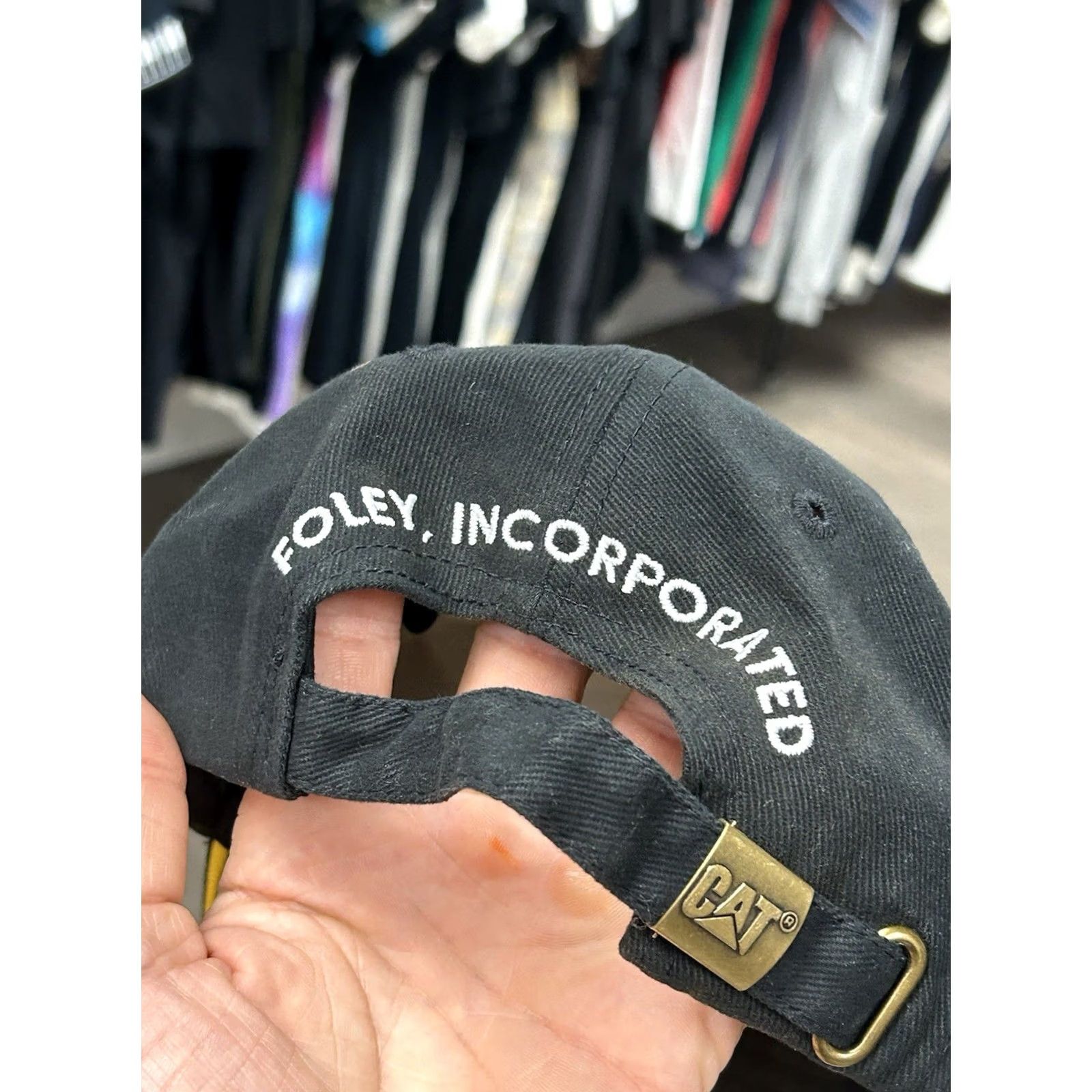 Caterpillar Caterpillar CAT Construction Logo Strap Back Hat Adult OSFA Black Size ONE SIZE - 6 Thumbnail
