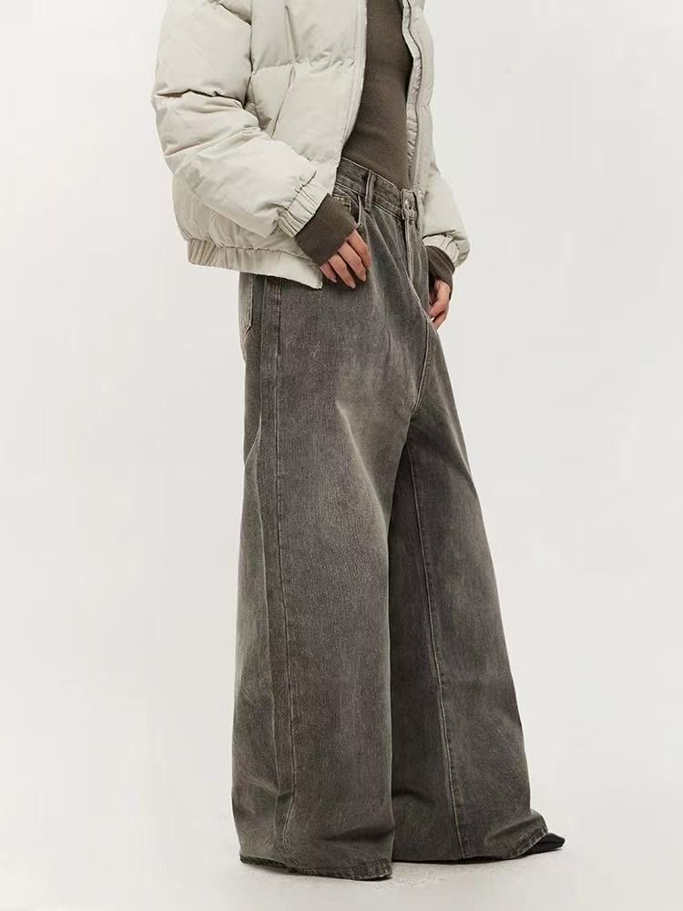 Vintage American retro washed distressed wide-leg jeans for men Size US 32 / EU 48 - 3 Thumbnail