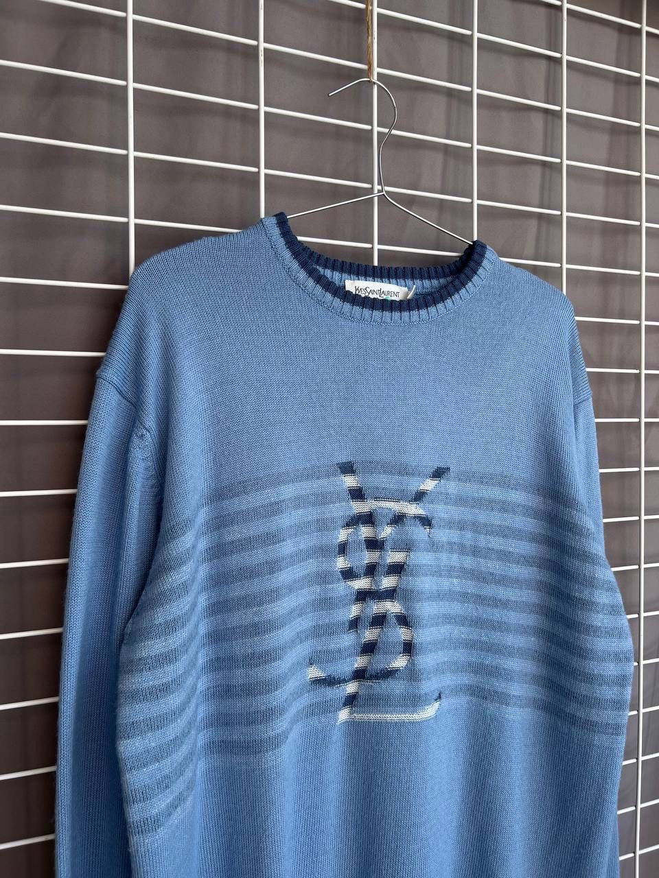 Yves Saint Laurent Yves Saint Laurent Vintage Wool Sweater YSL Logo Mens Size L Size US L / EU 52-54 / 3 - 3 Thumbnail